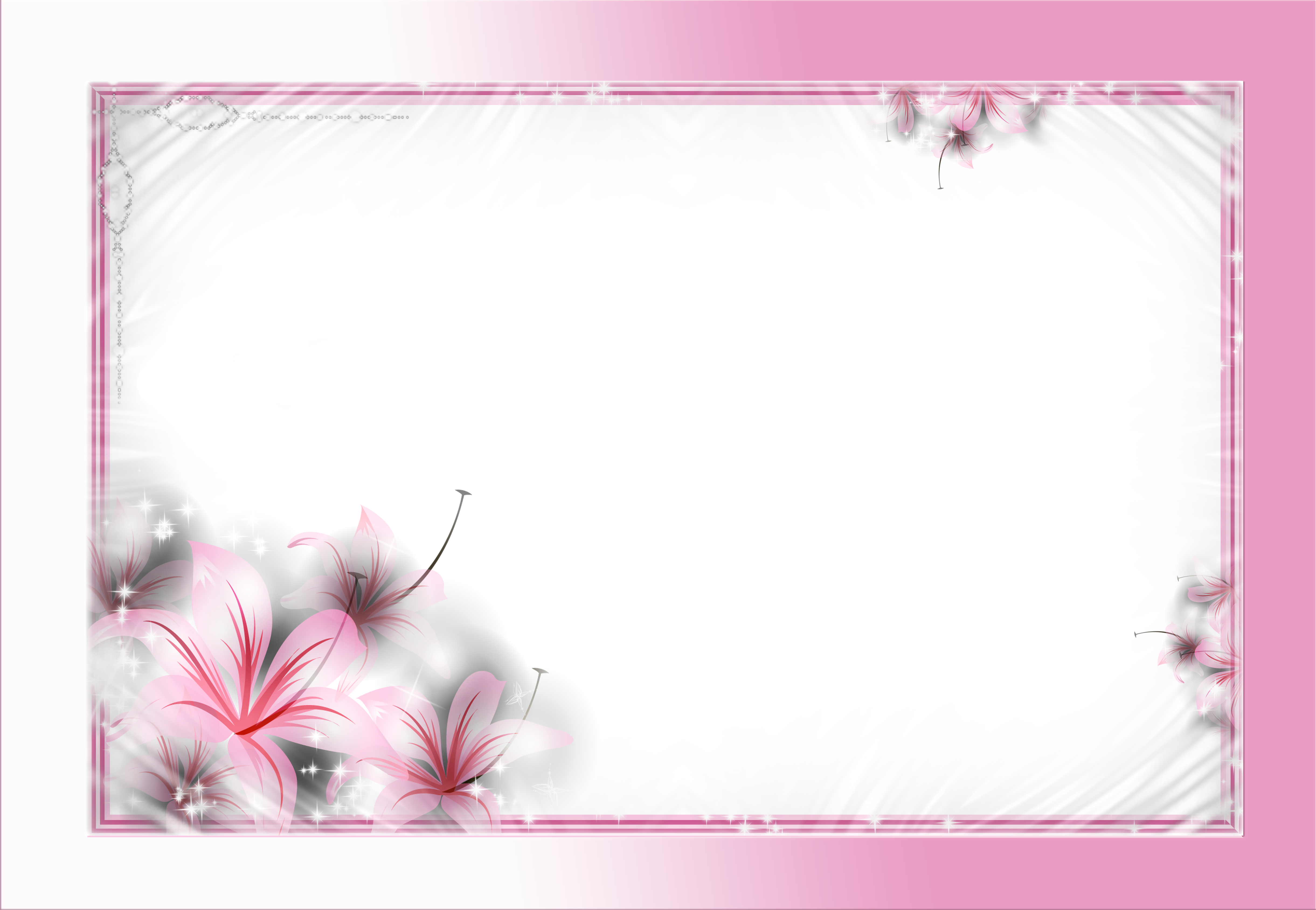 Beautiful Delicate Pink Frame with Flowers | Gallery Yopriceville