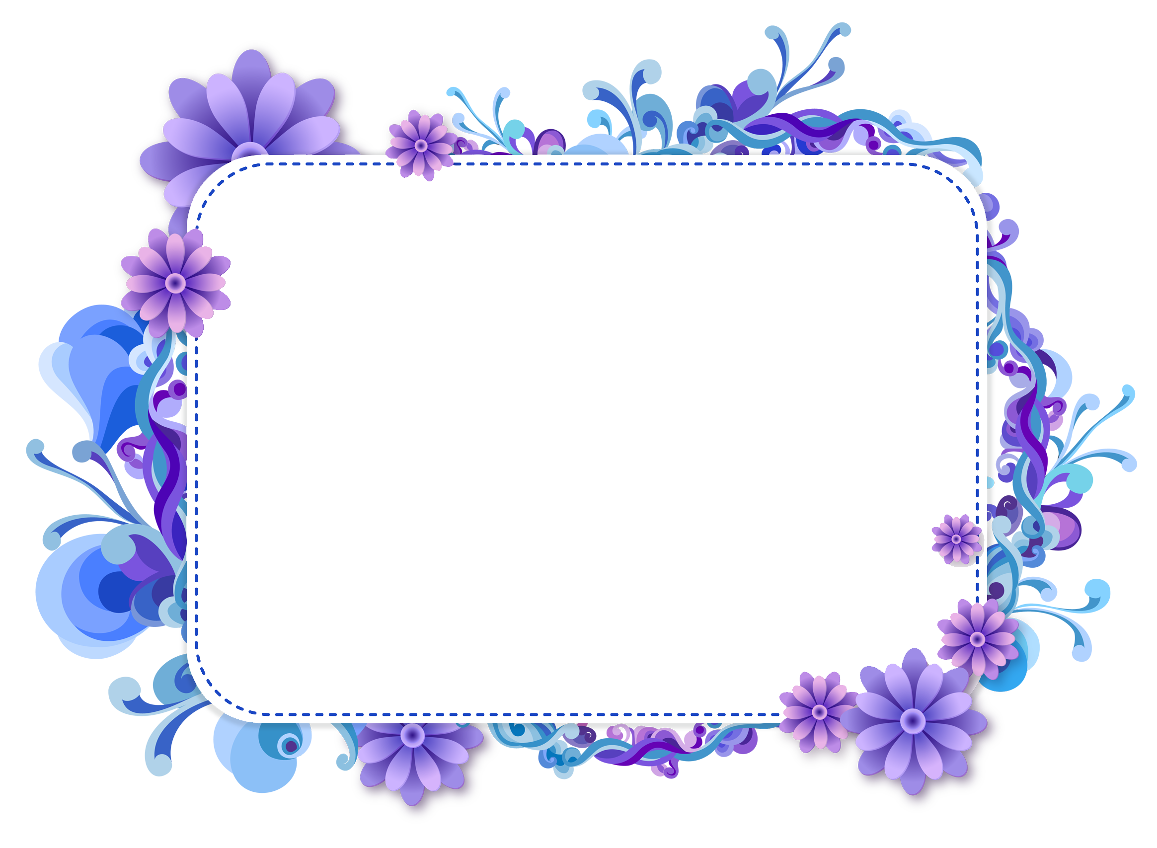 Blue and Purple Vector Frame | Gallery Yopriceville - High-Quality