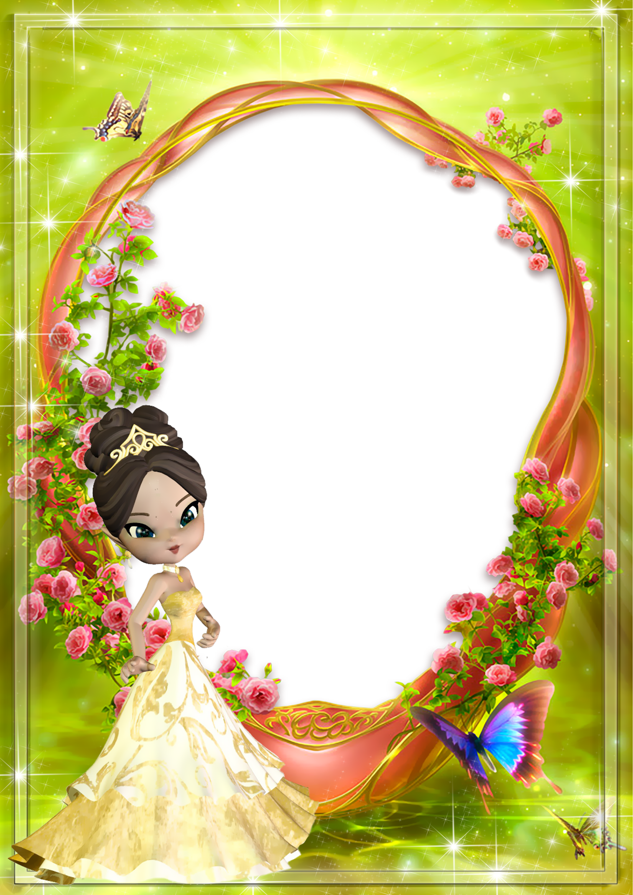 Cute Kids Transparent Princess Photo Frame | Gallery Yopriceville