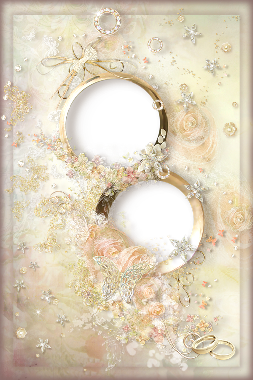 Elegant Wedding PNG Photo Frame | Gallery Yopriceville - High-Quality