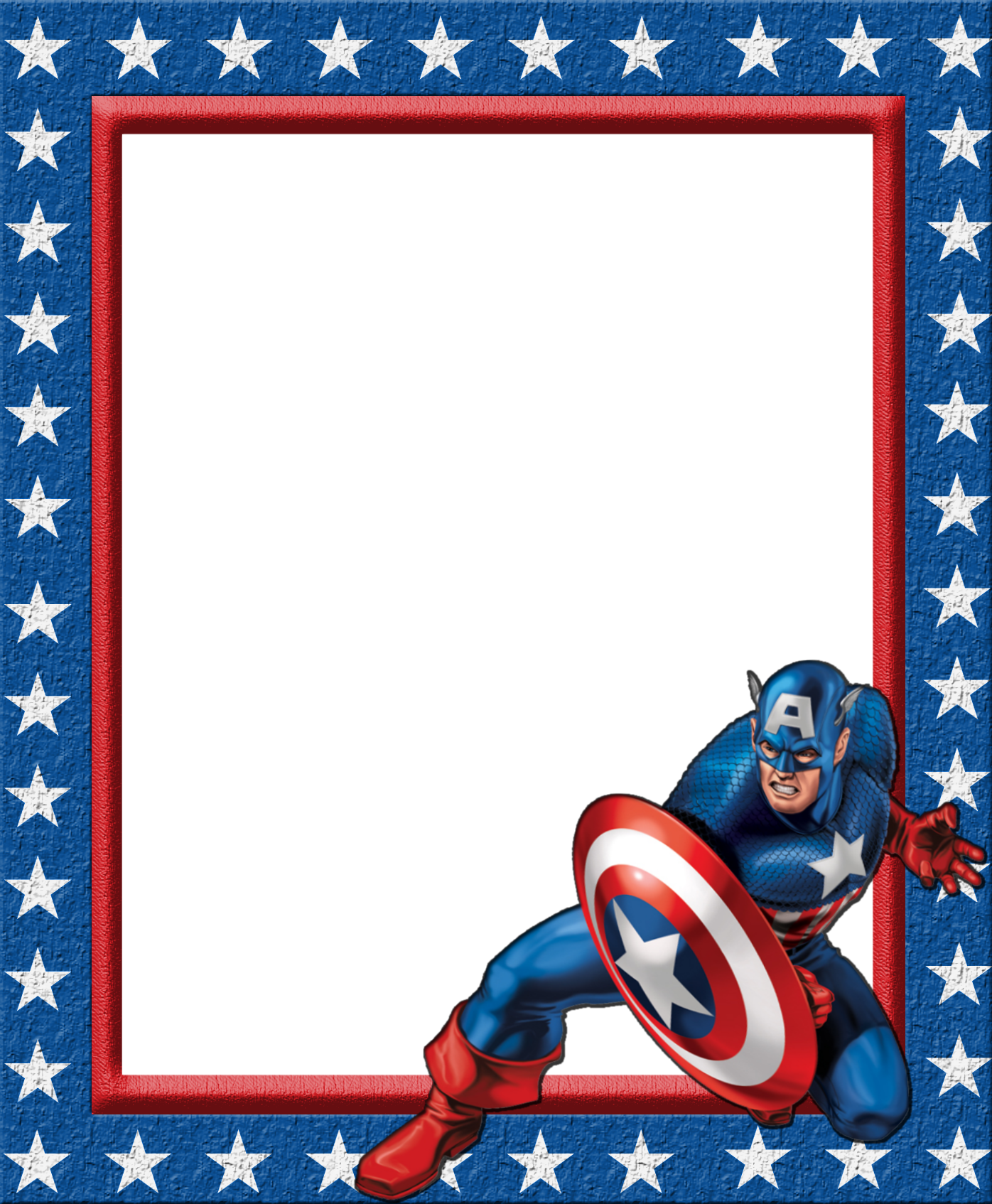 Kids Transparent Frame with Captain America | Gallery Yopriceville