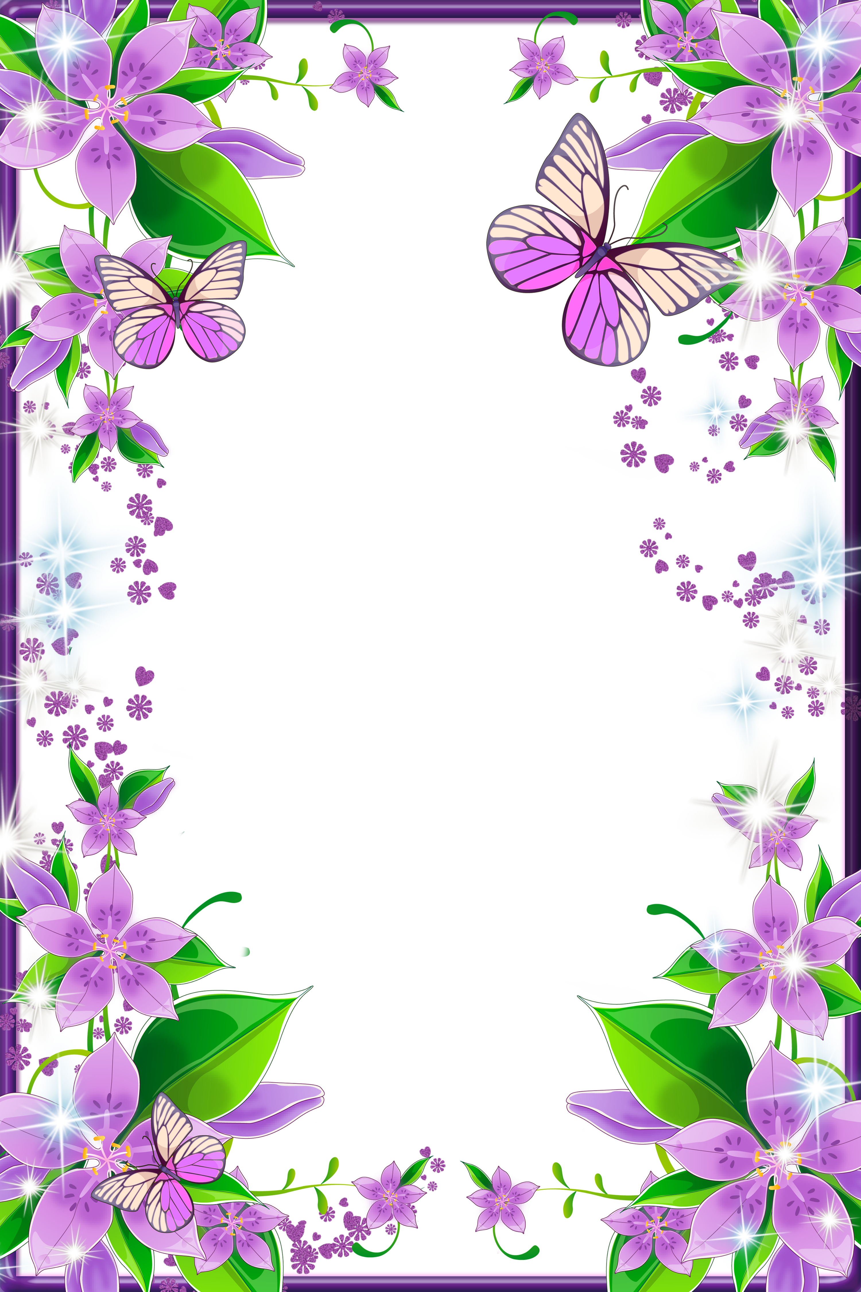 clipart flowers and butterflies border - photo #45