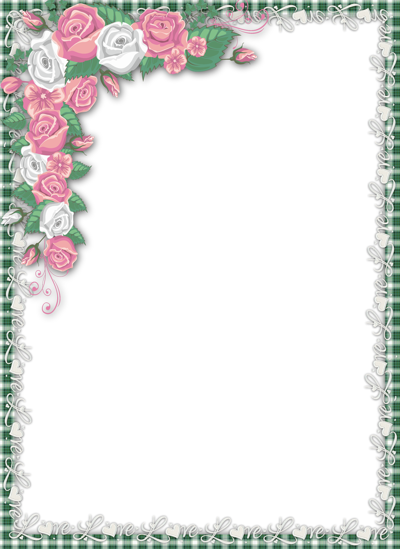 Love PNG Transparent Frame with Roses | Gallery Yopriceville - High