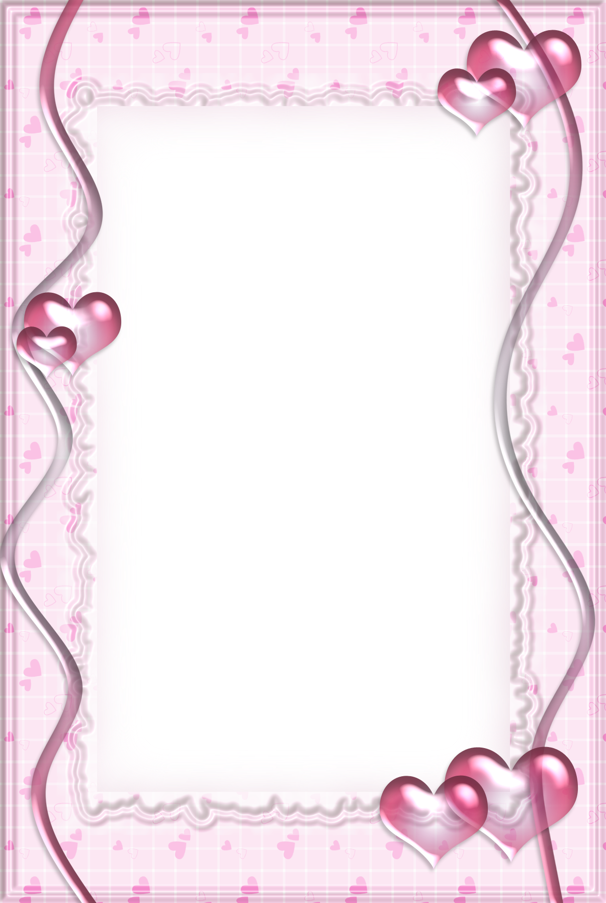 Pink Transparent Frame with Hearts | Gallery Yopriceville - High