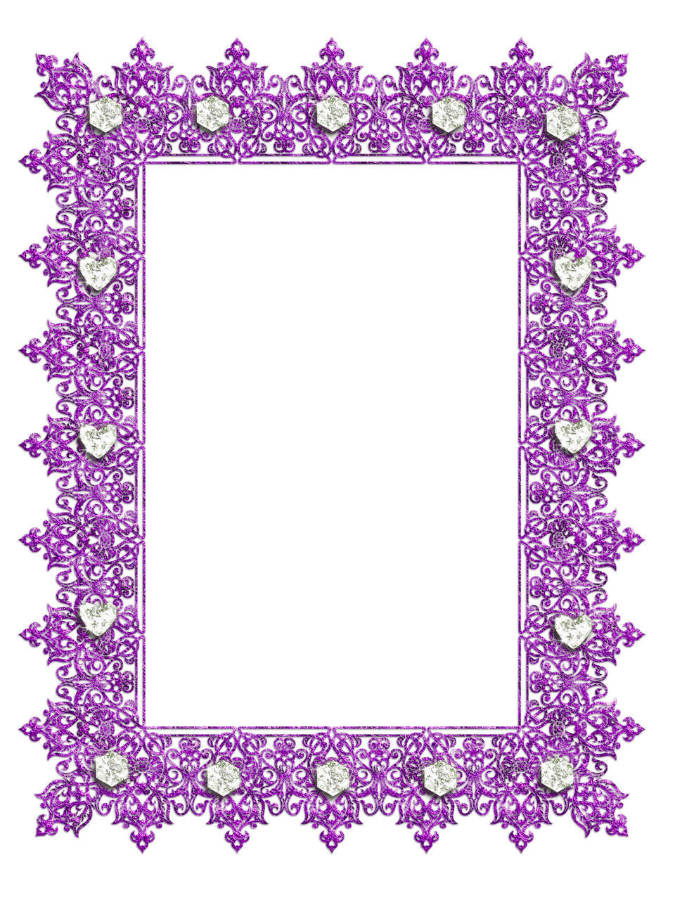 Purple Transparent Frame with Diamonds | Gallery Yopriceville - High