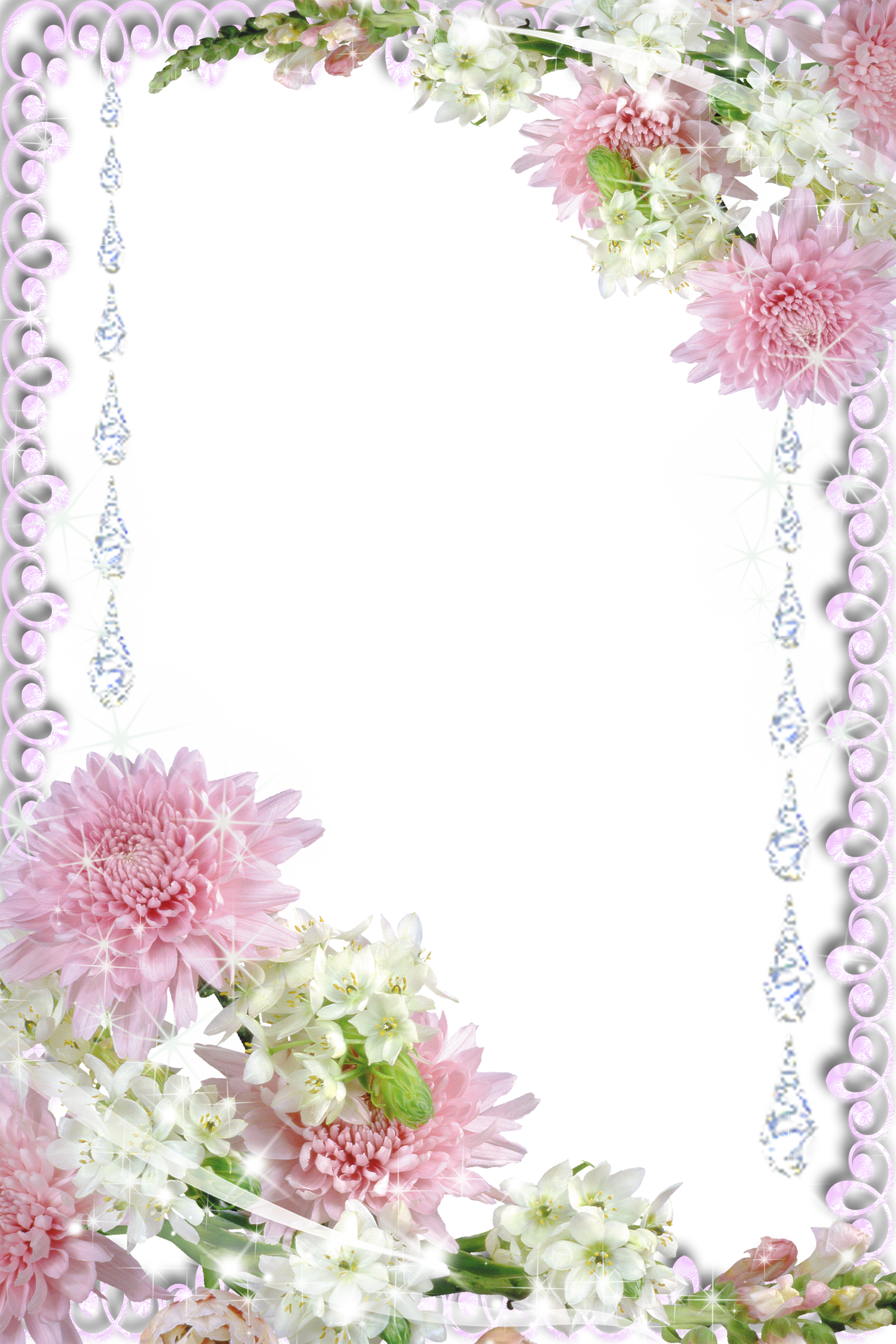 Real Flowers Transparent PNG Photo Frame | Gallery Yopriceville - High