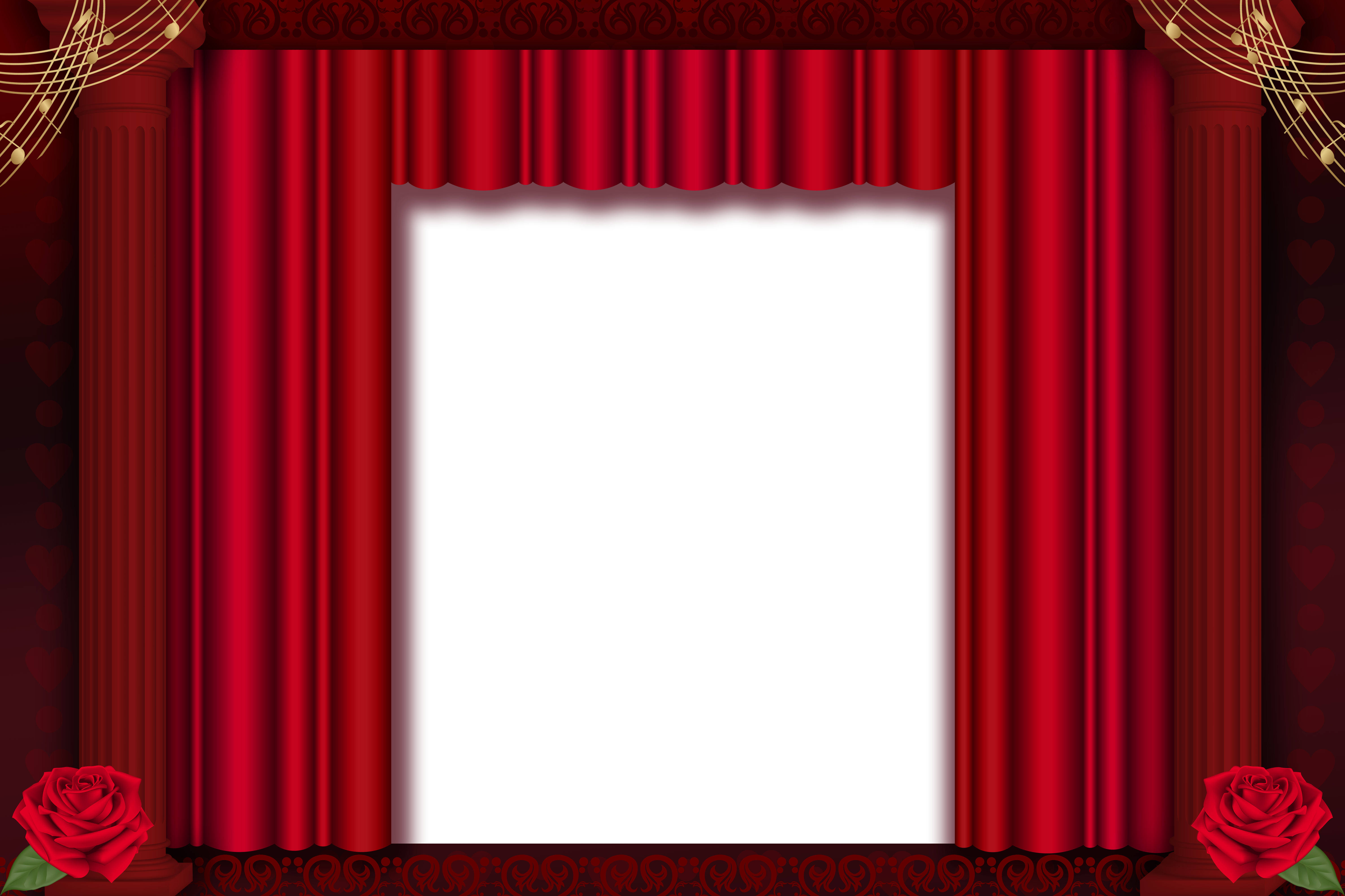 Red Curtains Transparent PNG Frame | Gallery Yopriceville - High