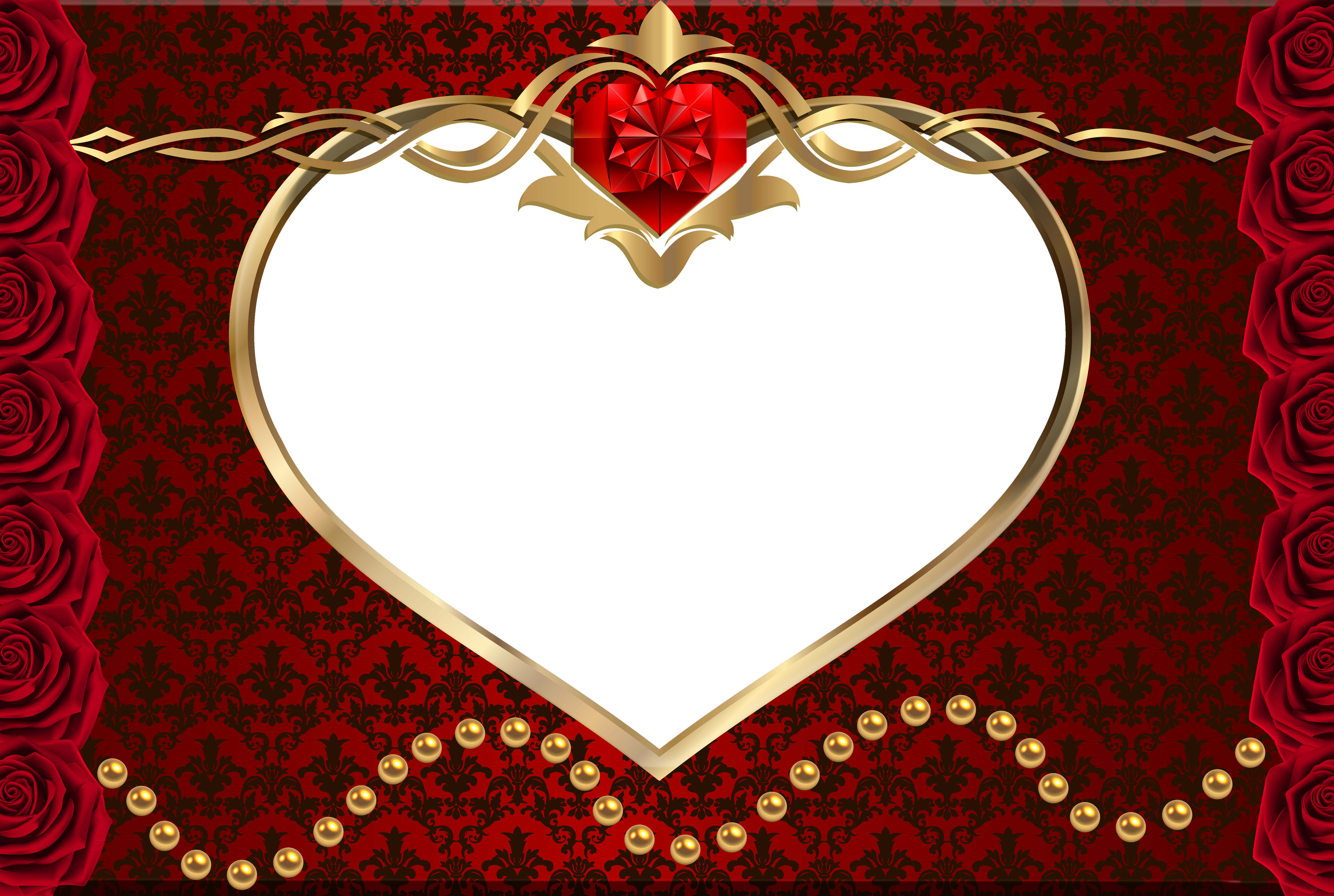 Red Romantic Transparent PNG Frame | Gallery Yopriceville - High