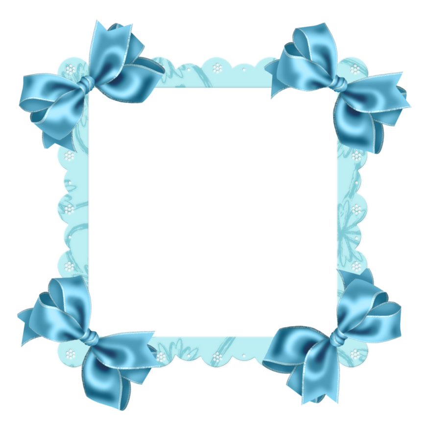 Sky Blue Transparent Frame with Bow | Gallery Yopriceville - High