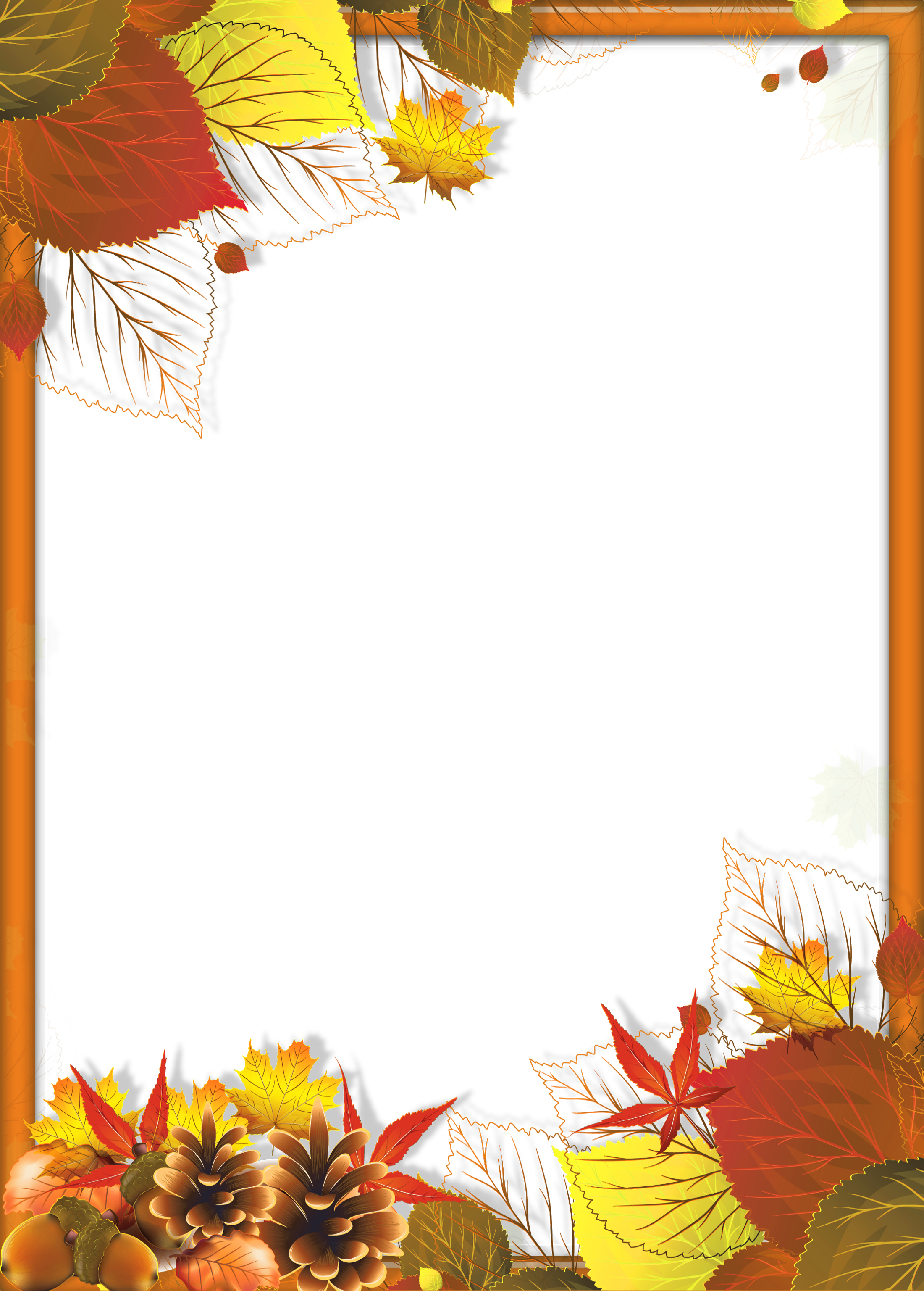 Transparent_Fall_PNG_Frame_with_Leaves.png (2200×3072) | Fall Frames ...