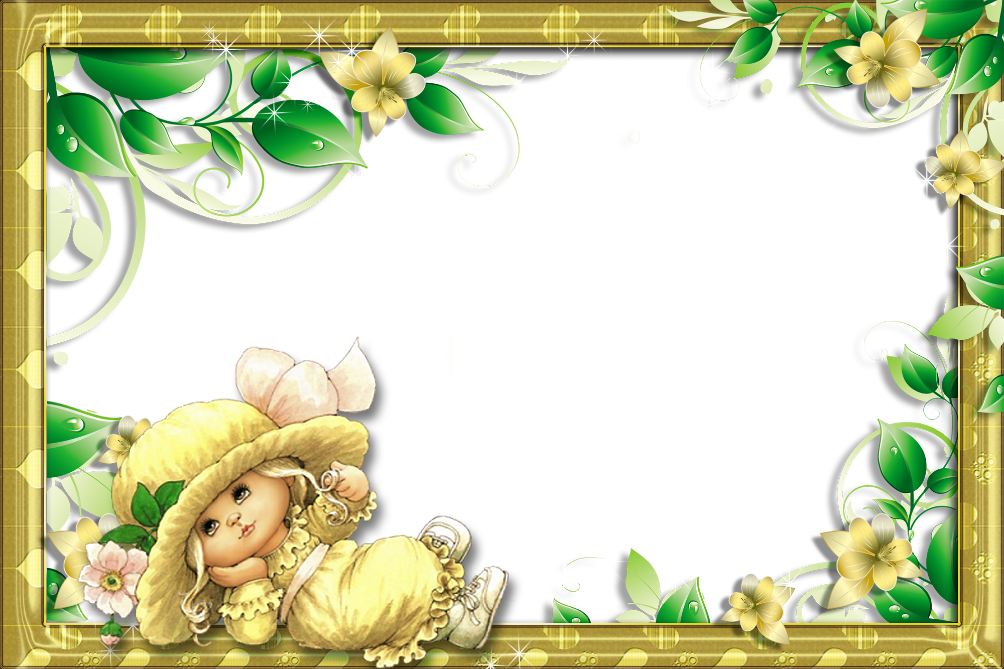 Transparent PNG Frame with Cute Girl | Gallery Yopriceville - High