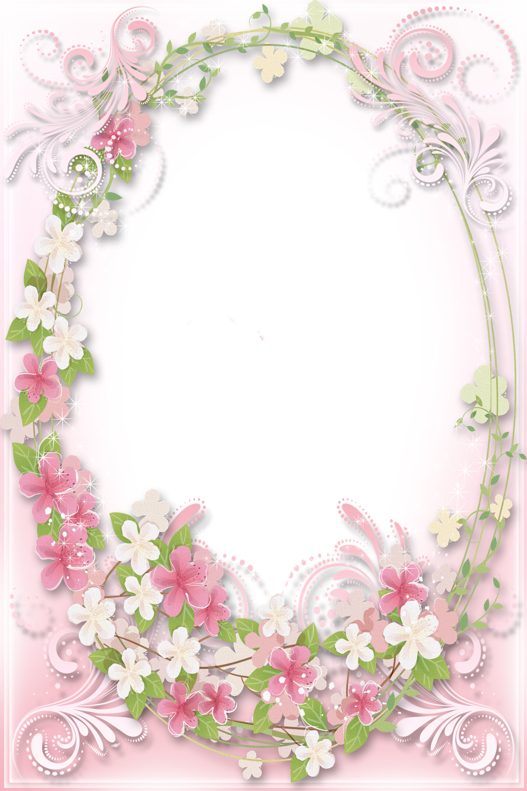 Transparent Soft Pink Flowers Frame | Flower frame, Printable frames ...