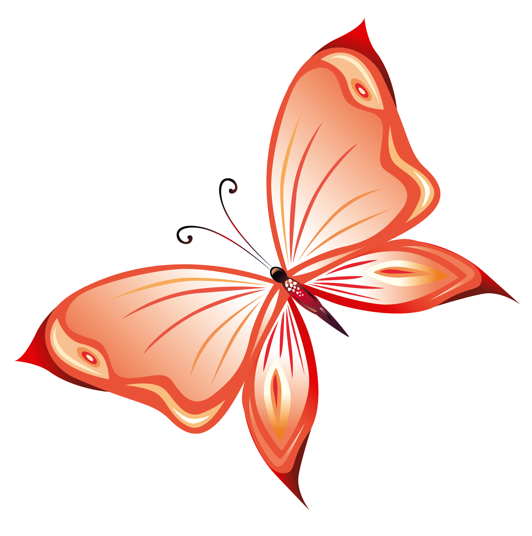 free red butterfly clip art - photo #15