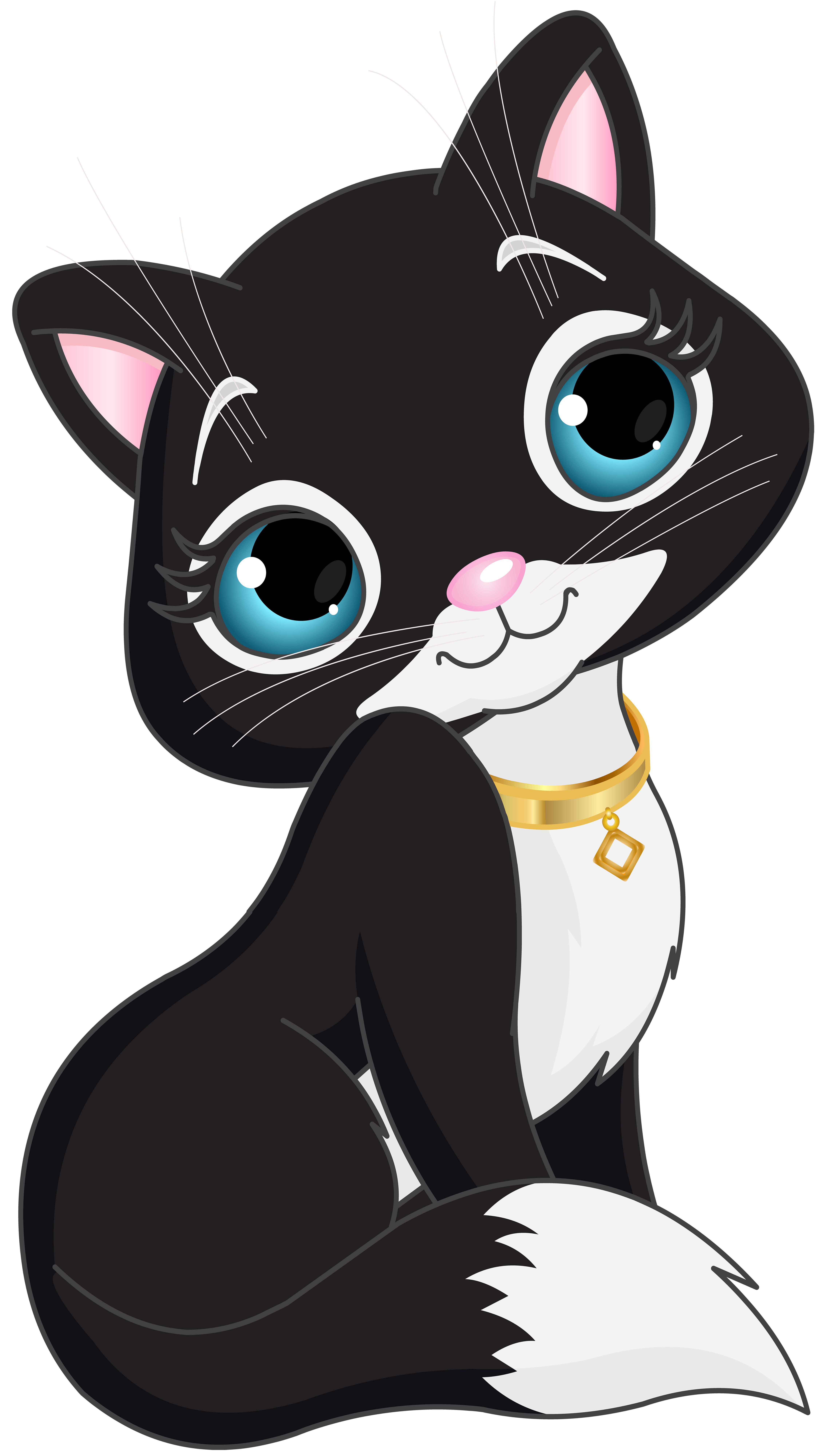 Black Kitten Cartoon Transparent Clip Art | Gallery Yopriceville - High