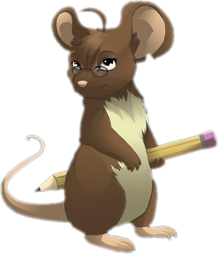 Brown Mouse with Pencil
