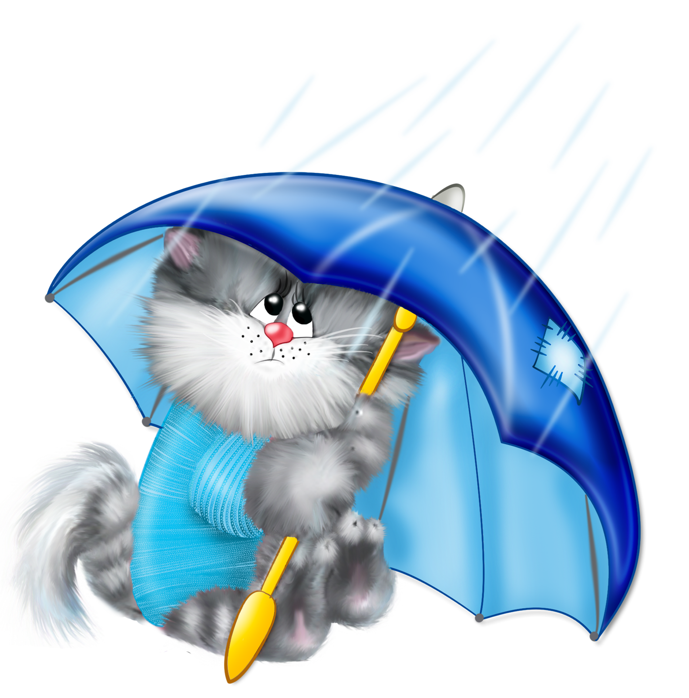 Cat with Umbrella PNG Free Clipart | Gallery Yopriceville - High