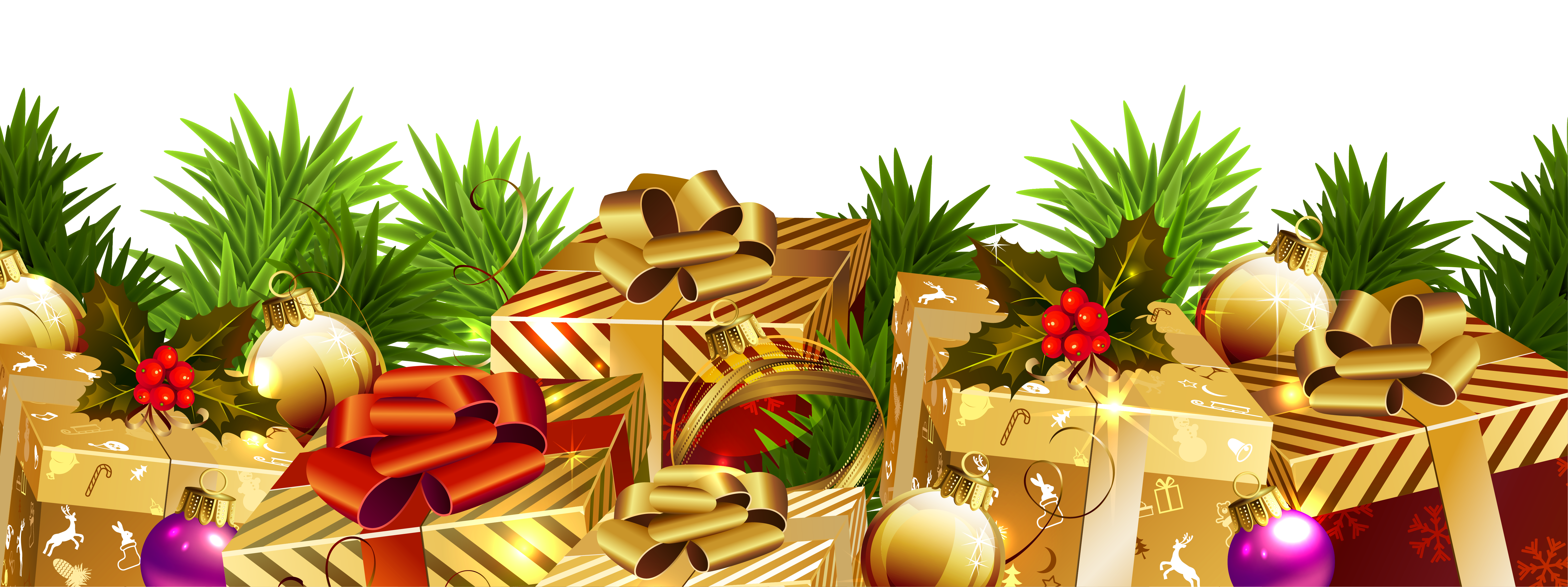 Christmas Decoration with Gifts PNG Clip-Art Image ...