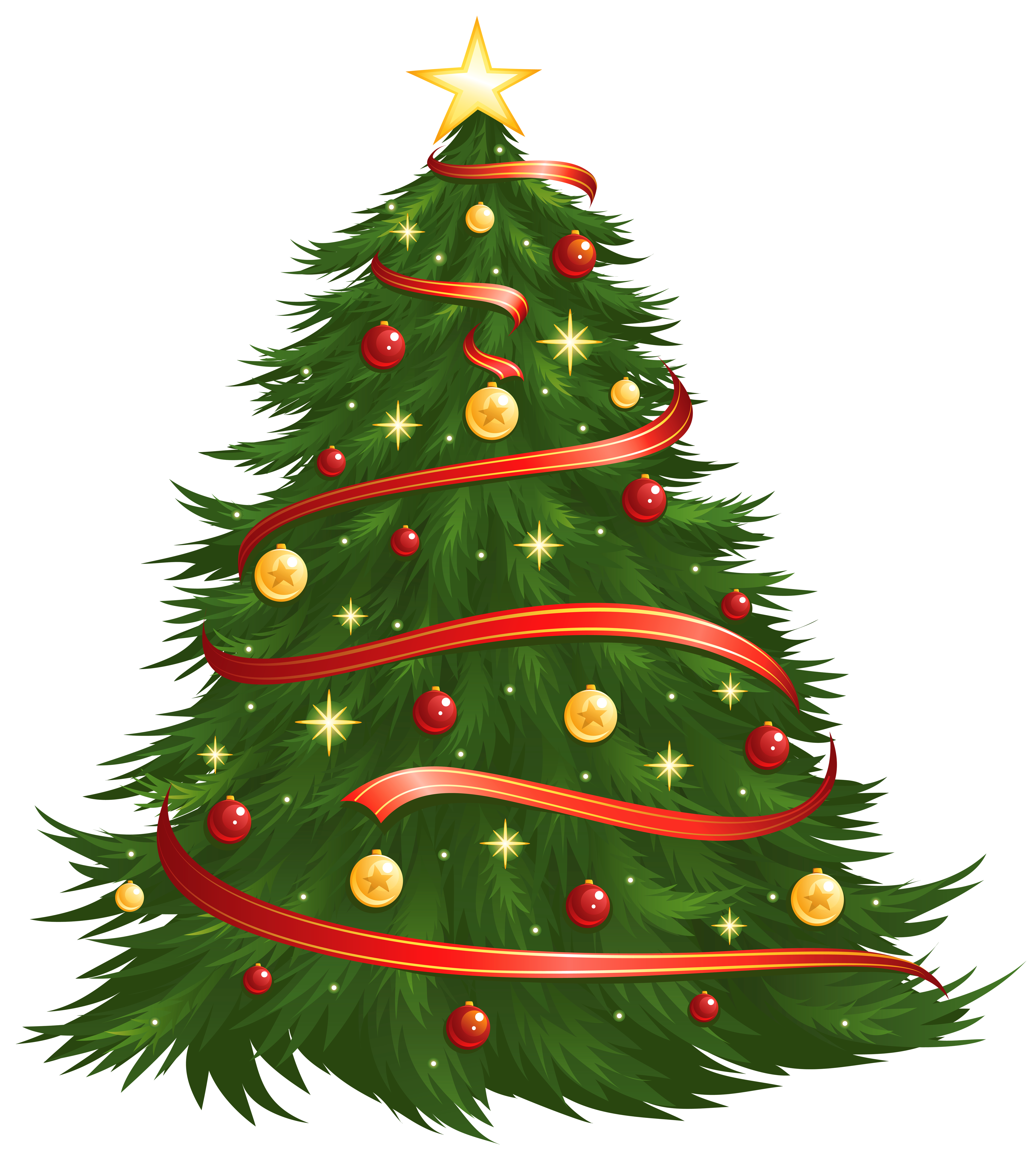 Large Size Transparent Decorated Christmas Tree PNG ...