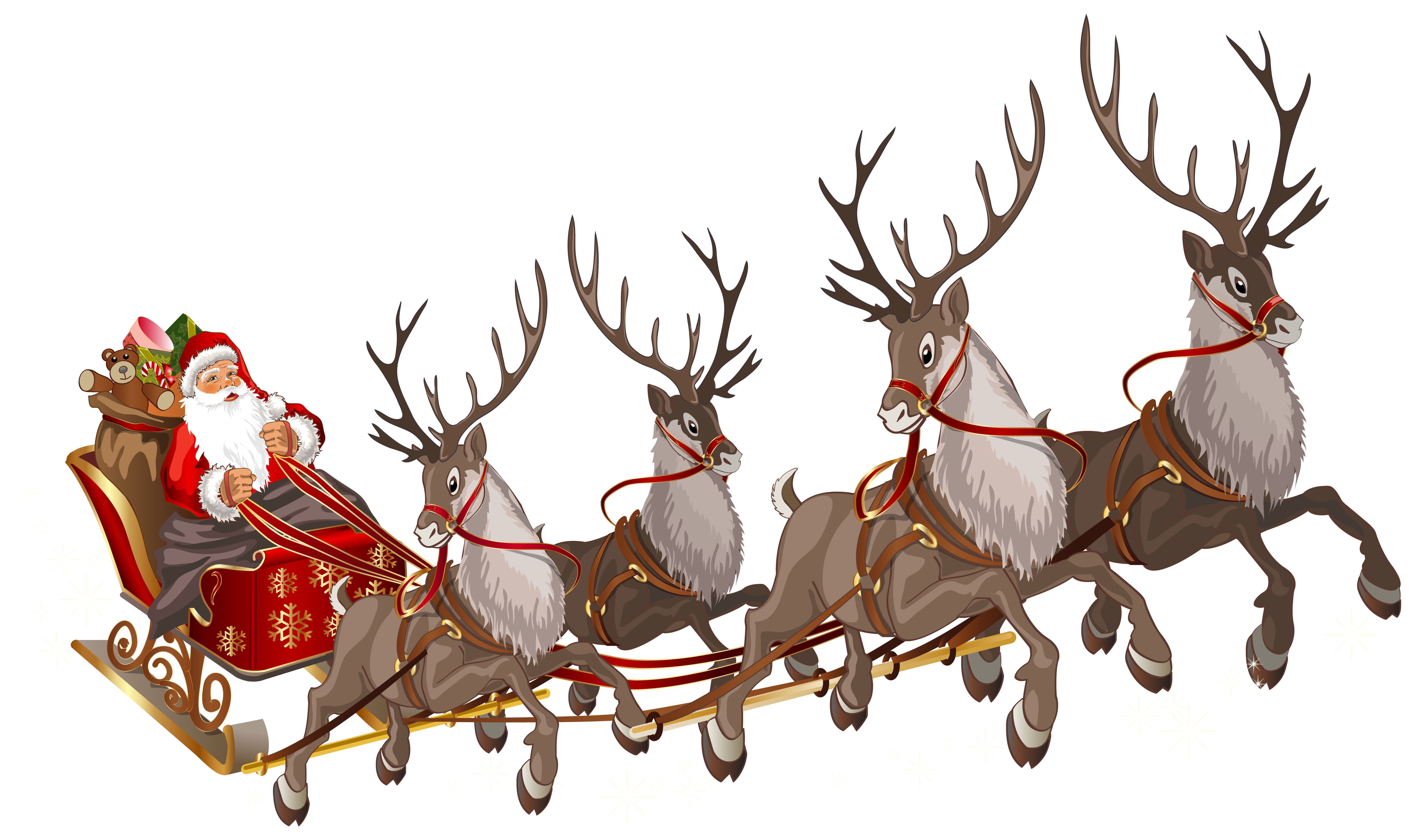 Santa Claus with Sleigh PNG Clipart Image | Gallery Yopriceville - High