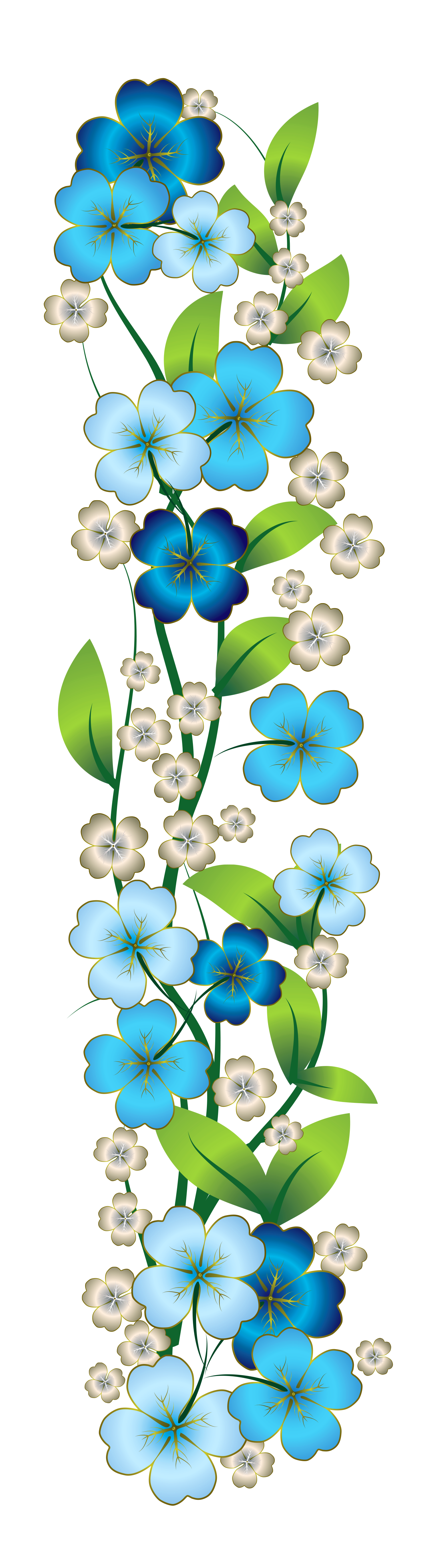 Blue Flower Decor PNG Clipart | Gallery Yopriceville - High-Quality