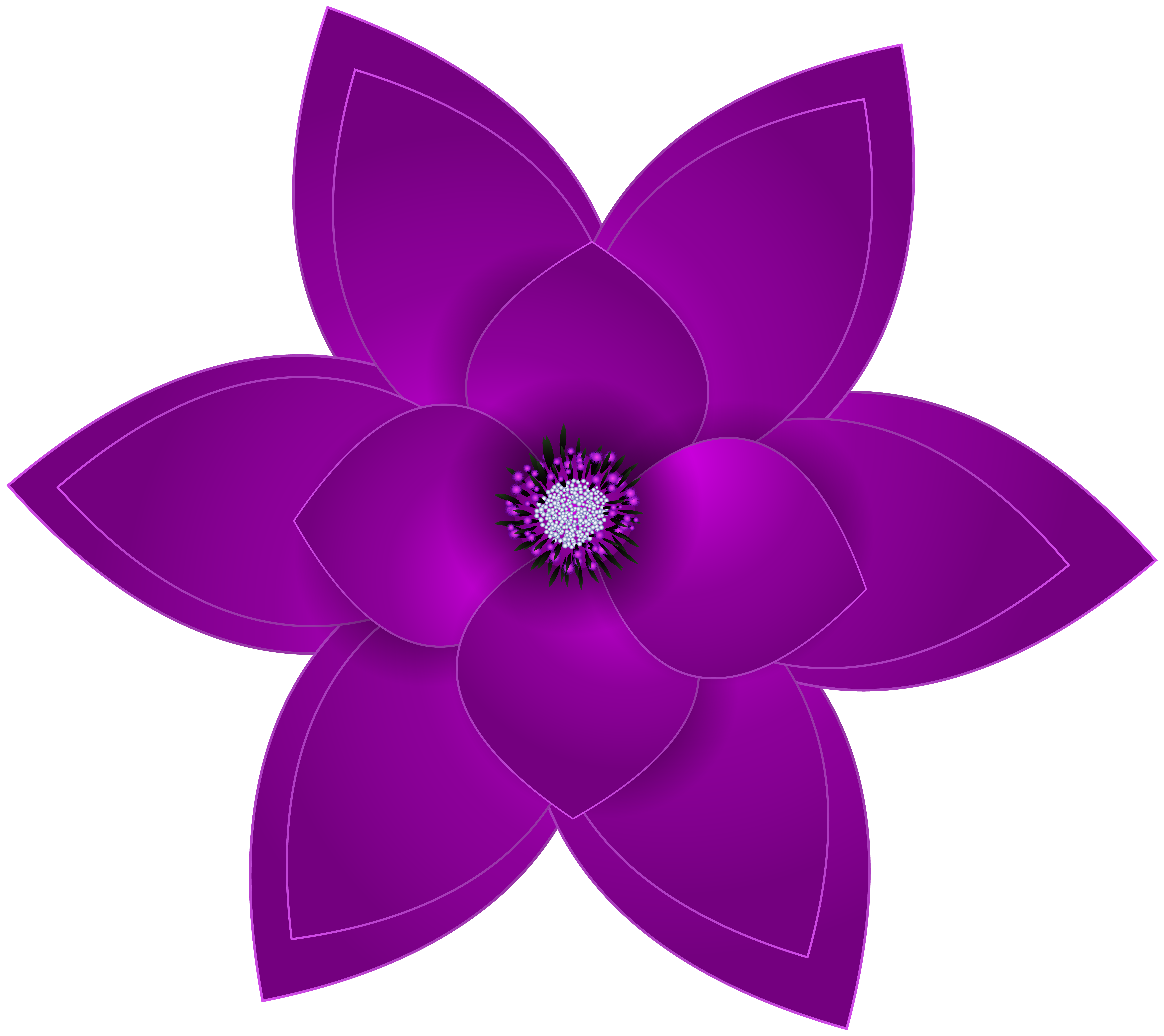 Purple Deco Flower Transparent PNG Clip Art Image | Gallery