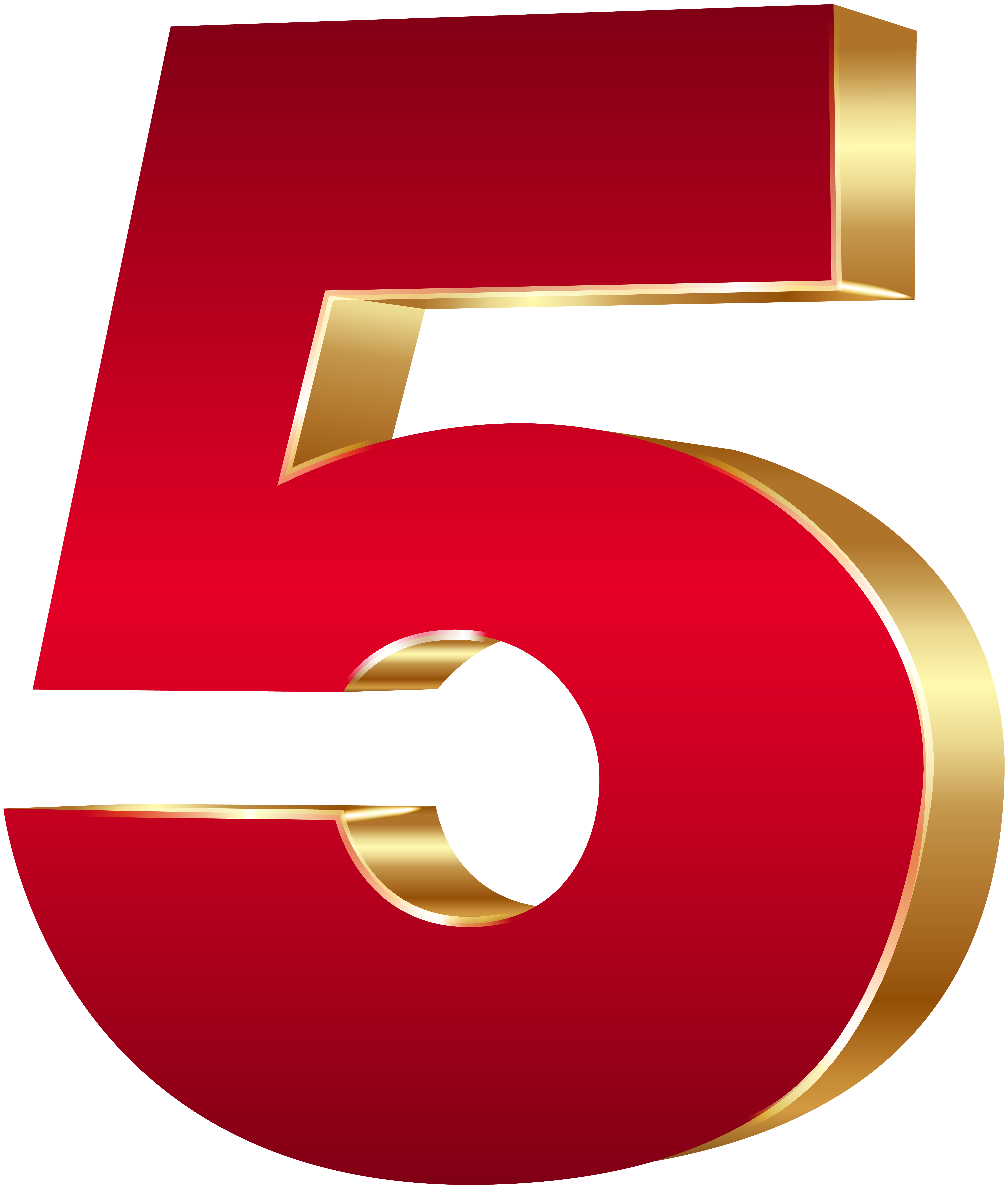 3D Number Five Red Gold PNG Clip Art Image | Gallery Yopriceville