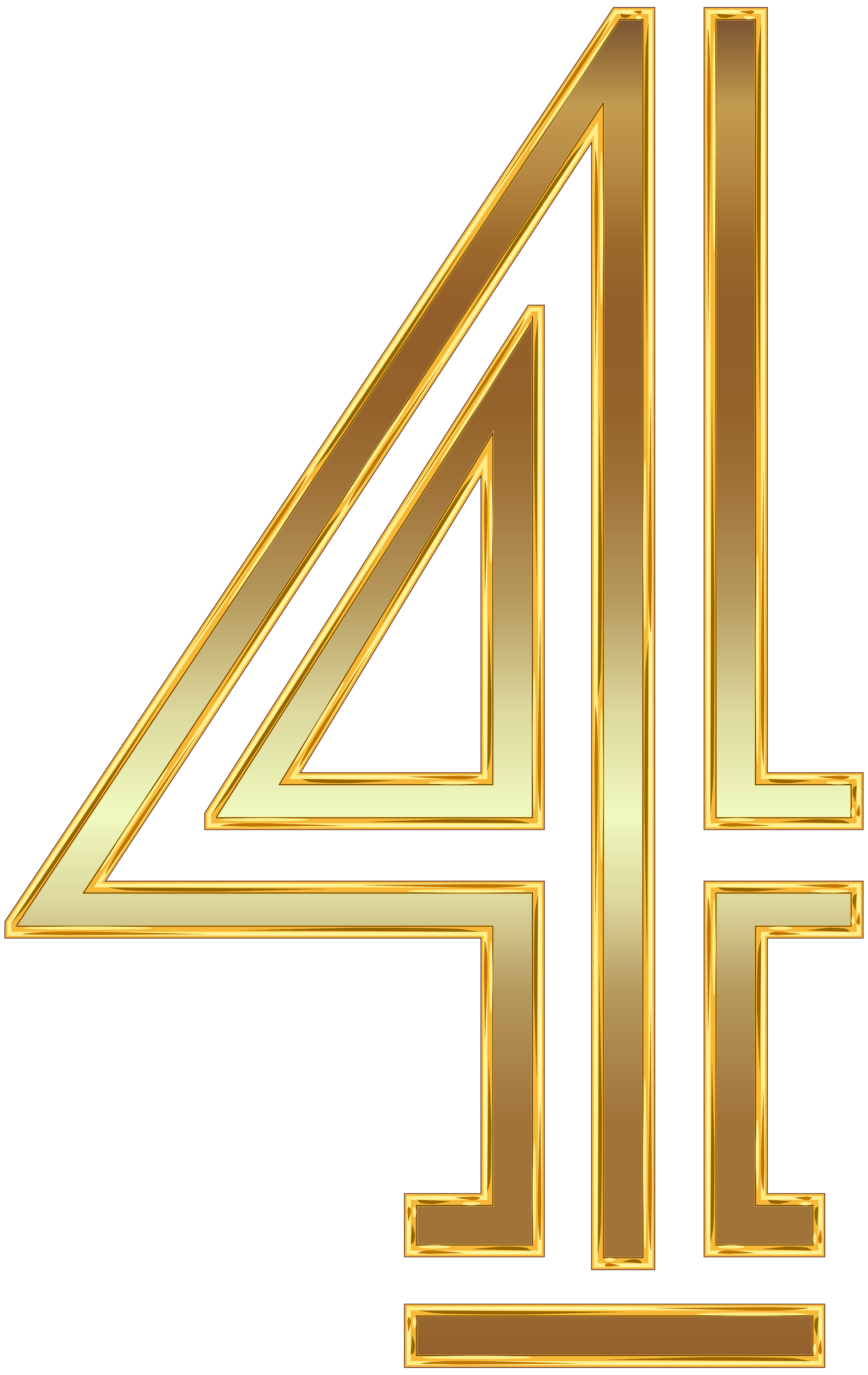 Number Four Gold PNG Clip Art Image | Gallery Yopriceville - High