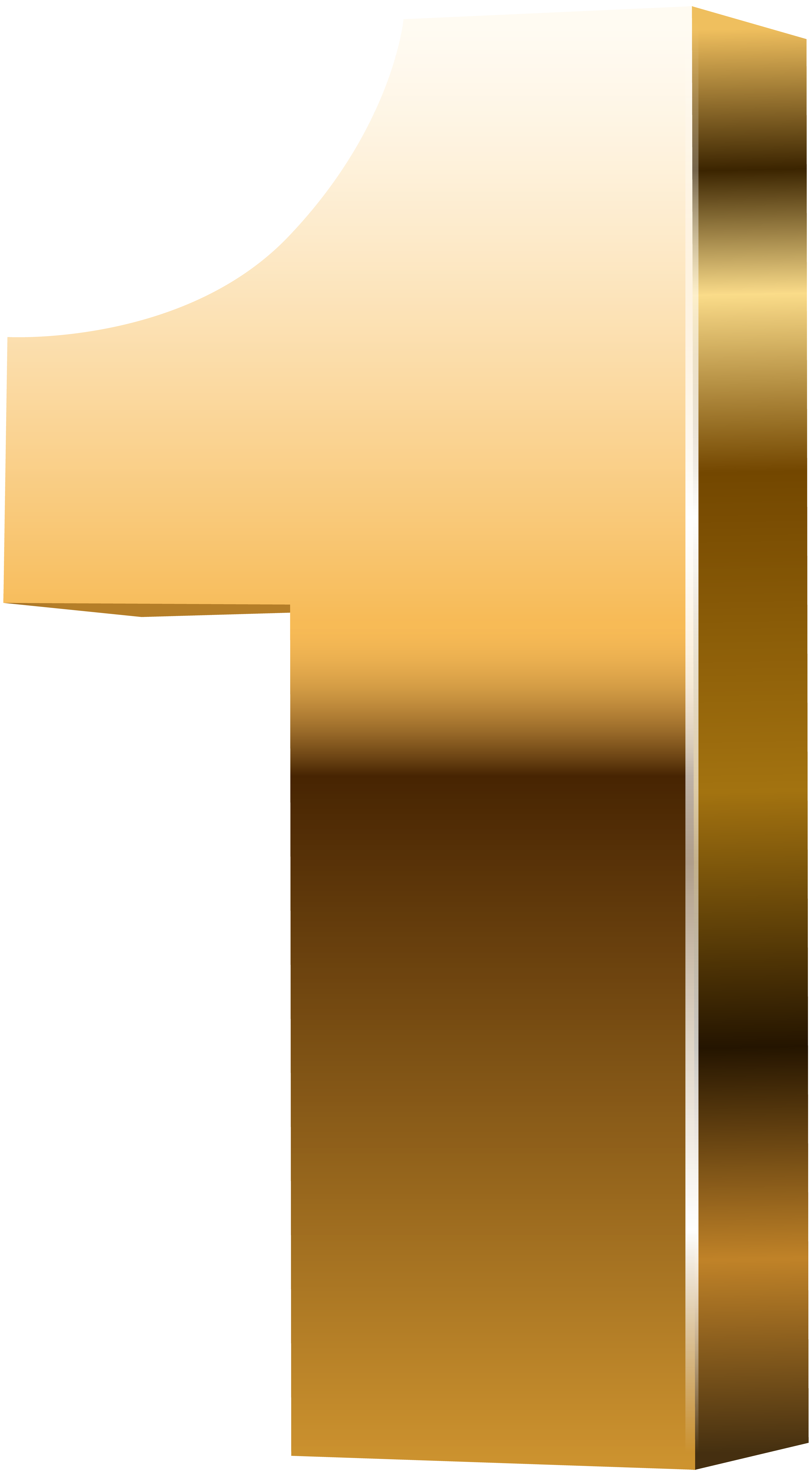Number One 3d Gold Png Clip Art Image