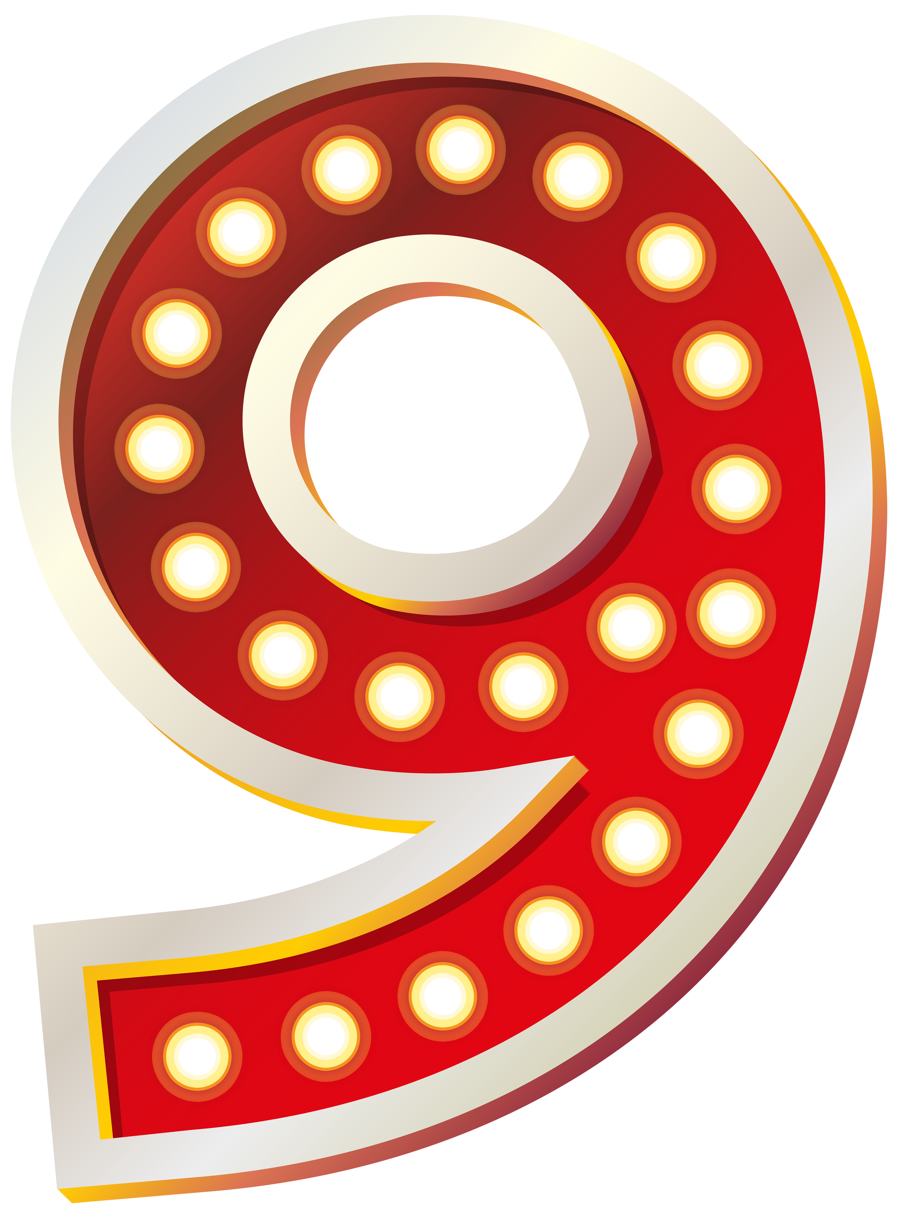 Red Number Nine with Lights PNG Clip Art Image | Gallery Yopriceville
