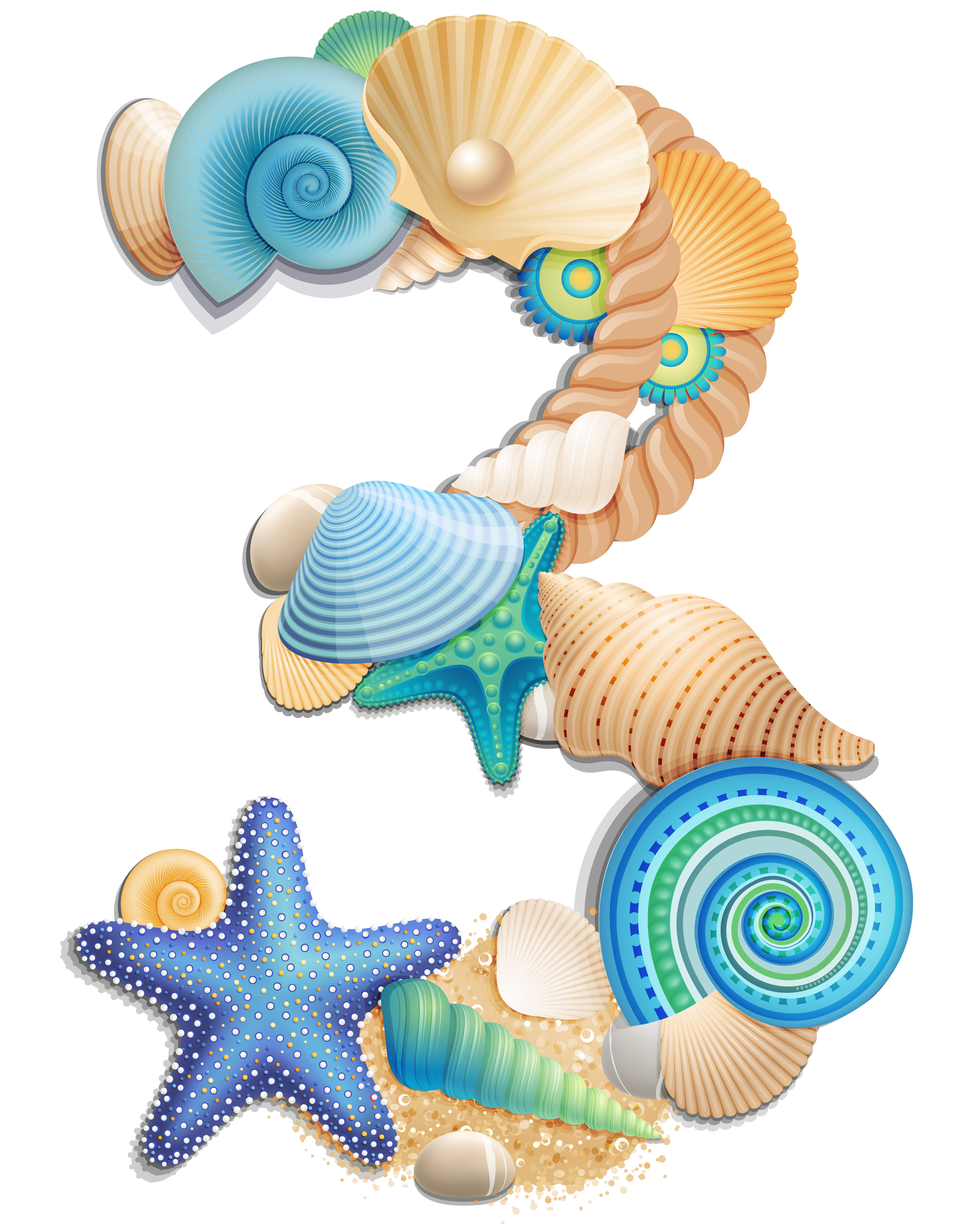 Transparent Number Three Sea Style Png Clipart Picture