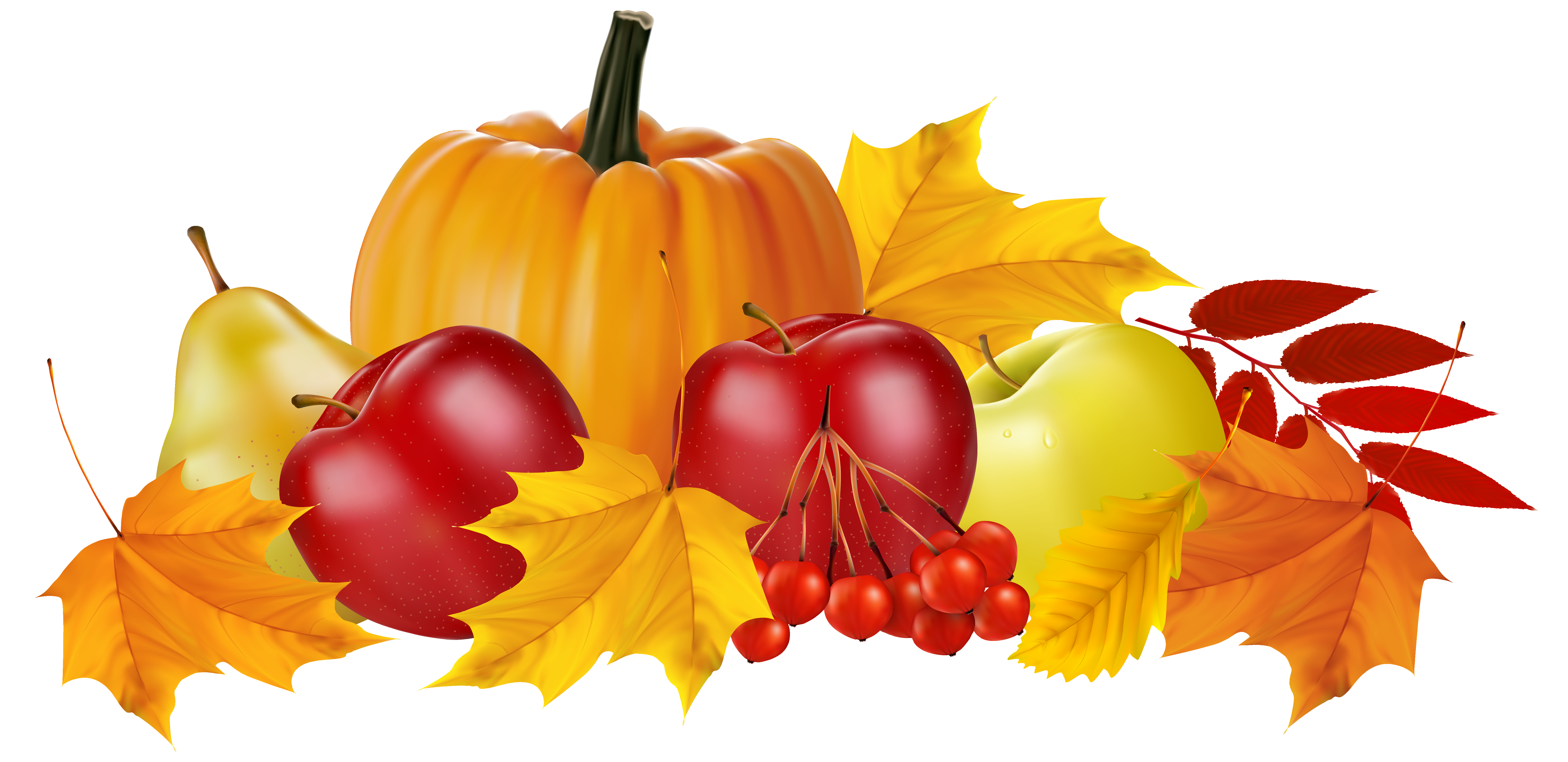 Autumn Pumpkin and Fruits PNG Clipart Image | Gallery ...
