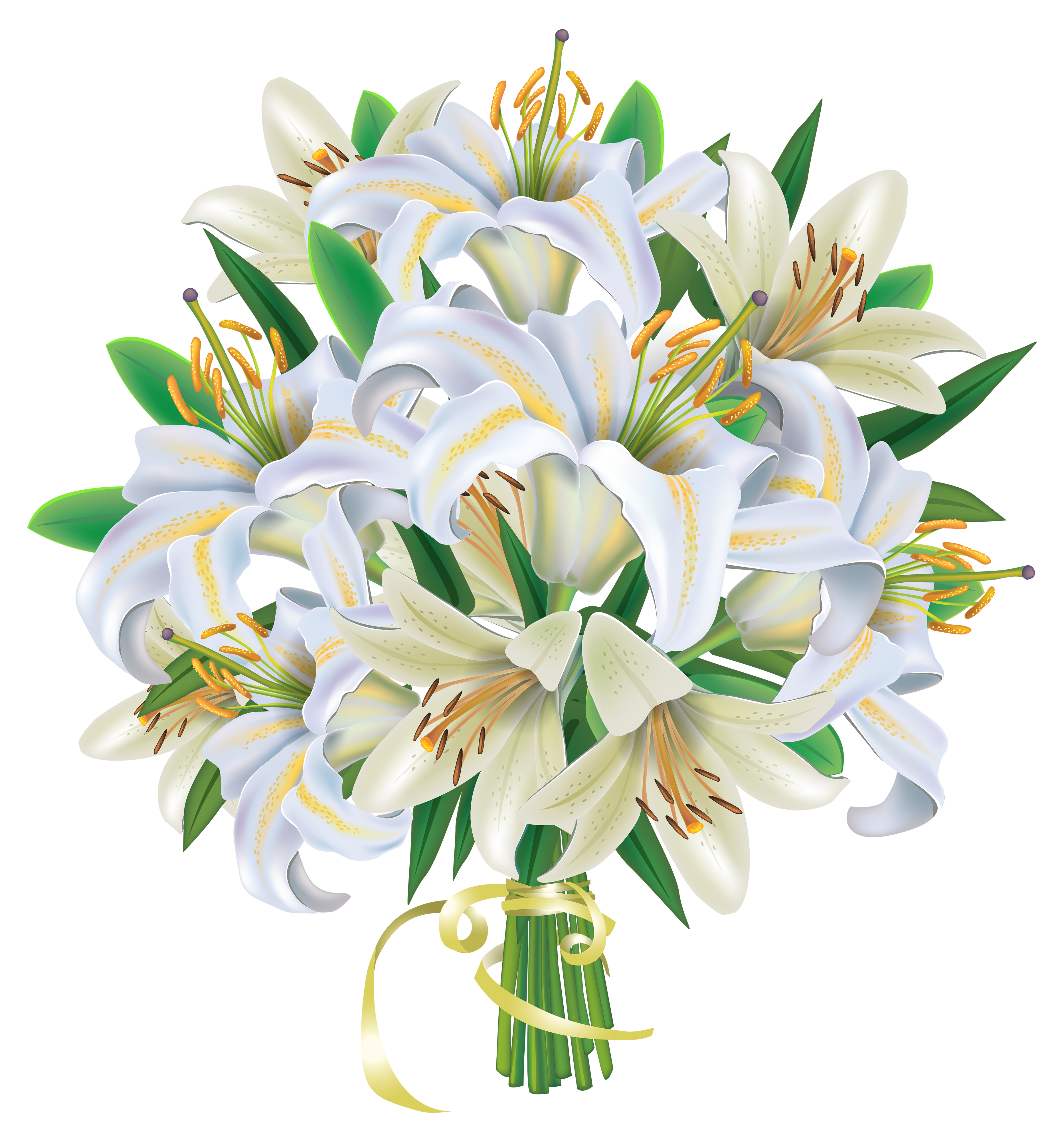 White Lilies Flowers Bouquet PNG Clipart Image | Gallery ...