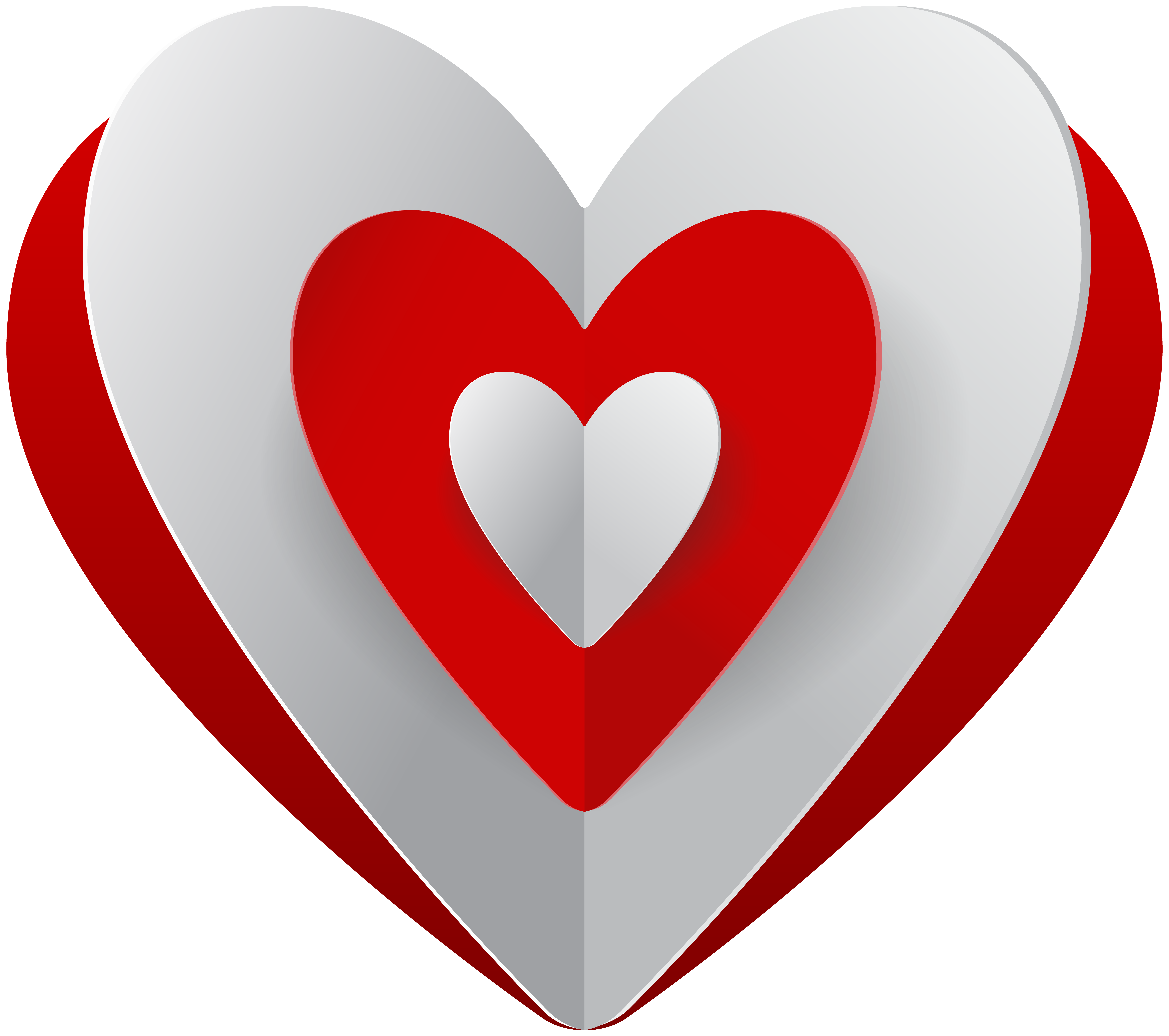 Red White Heart PNG Clip Art