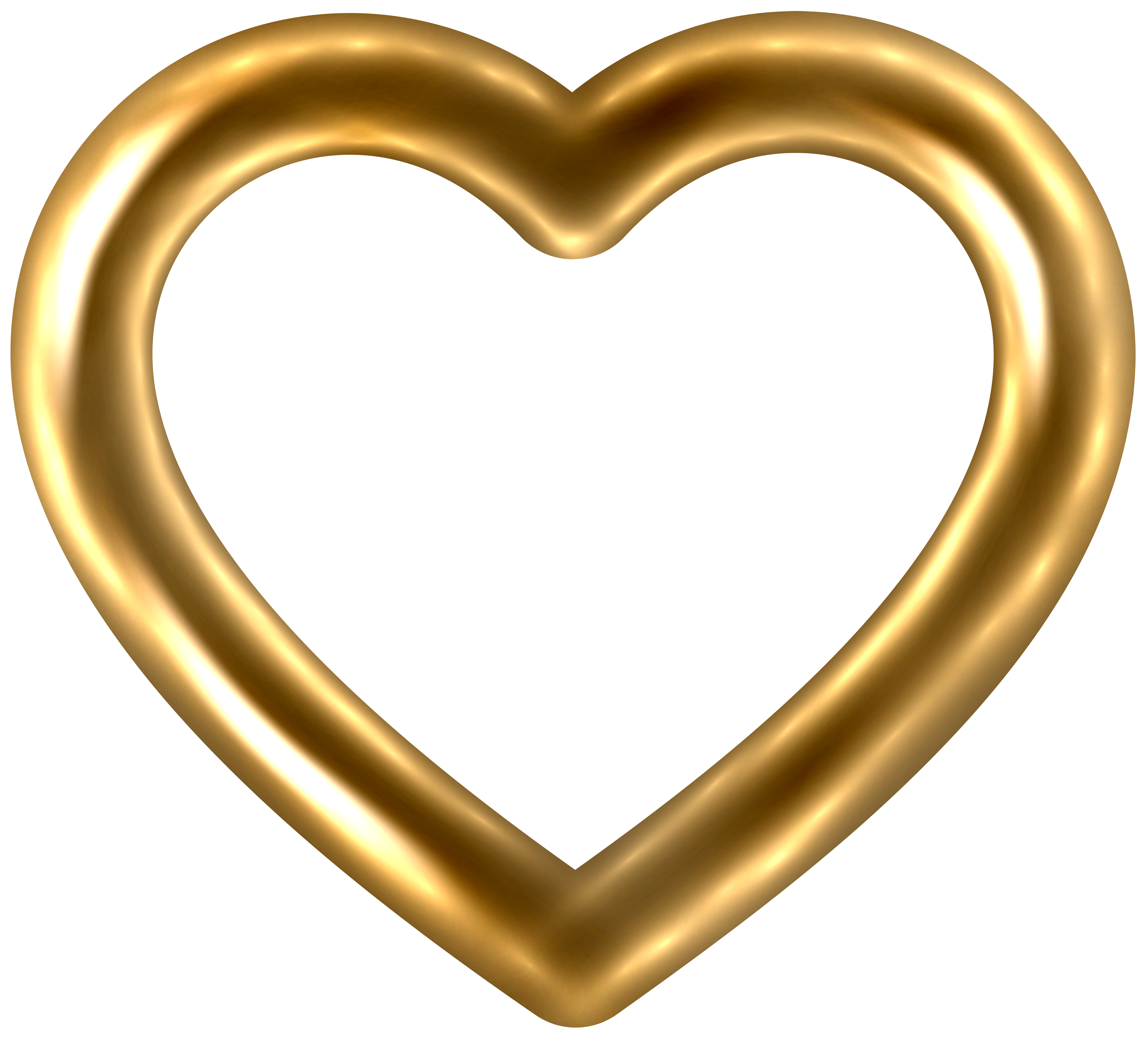 Transparent Gold Heart PNG Clip Art Image | Gallery Yopriceville - High