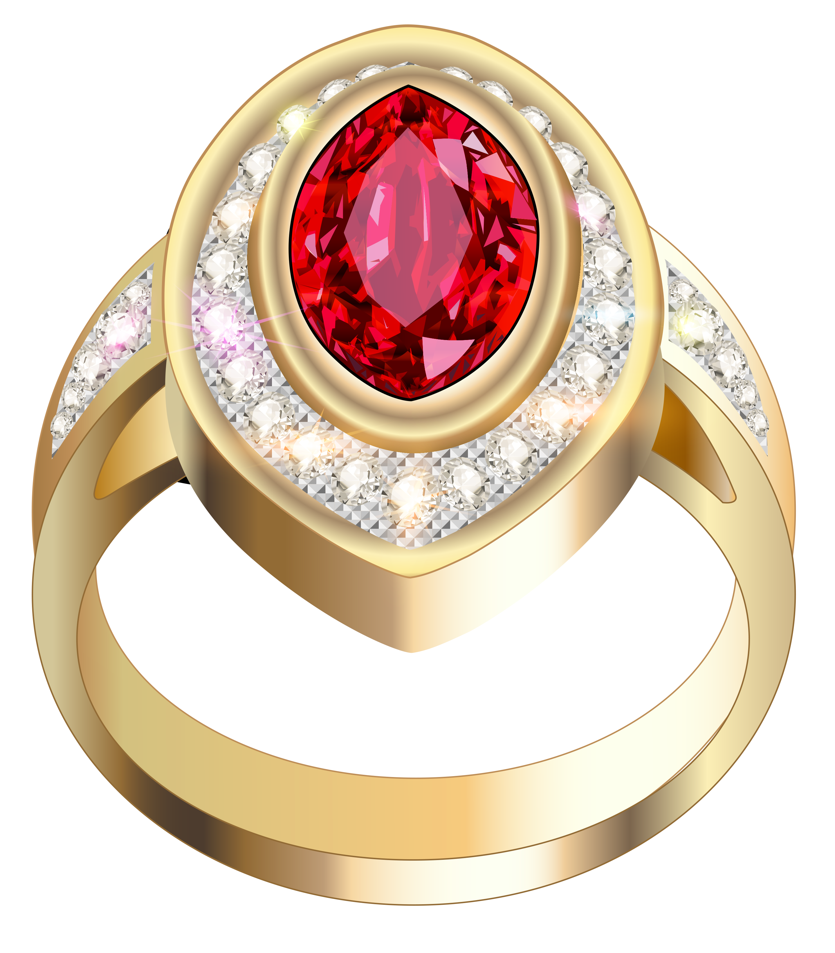 Gold Ring with Red Diamond Clipart | Gallery Yopriceville - High