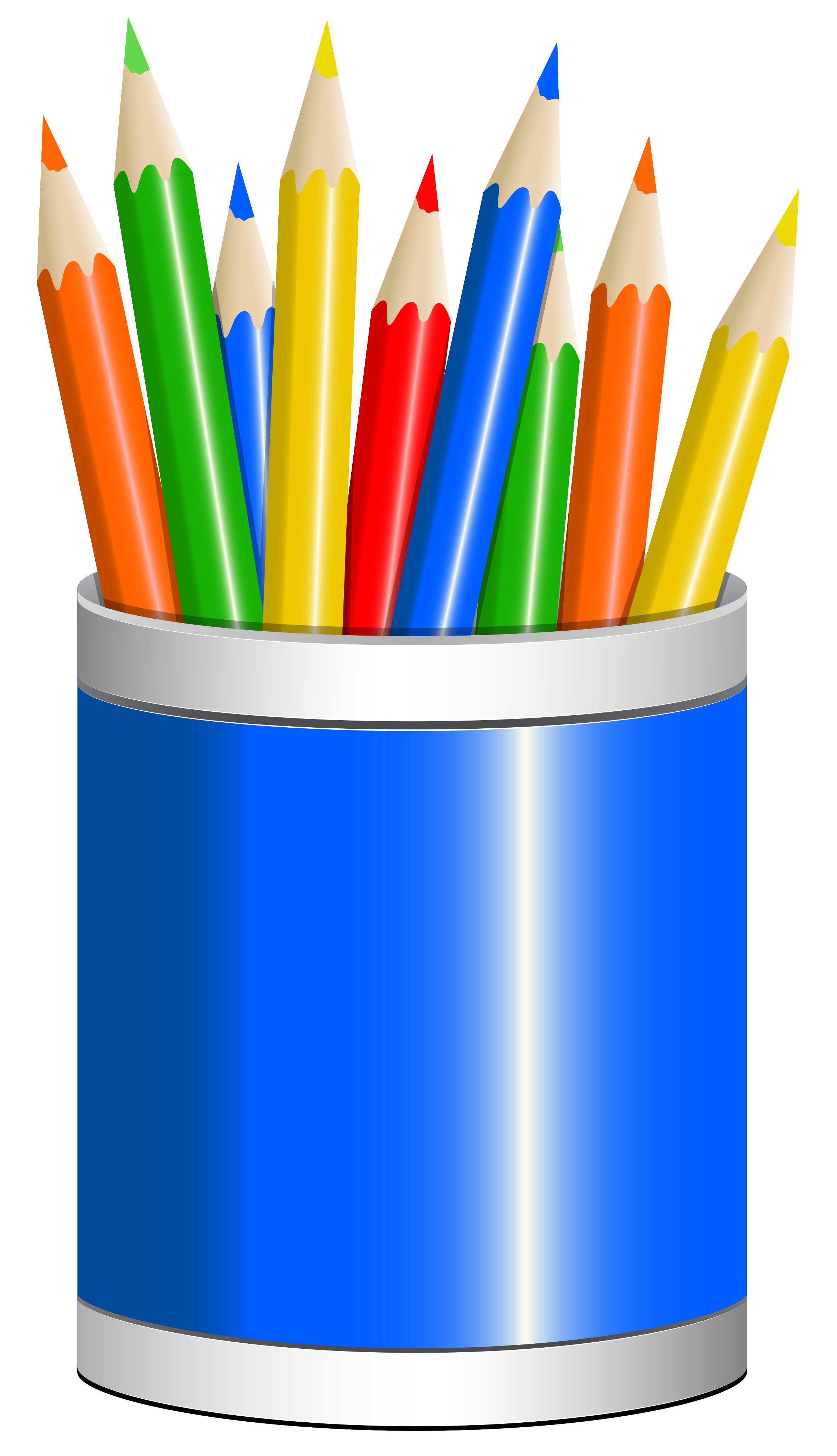 Blue Pencil Cup PNG Clipart Image | Gallery Yopriceville - High-Quality