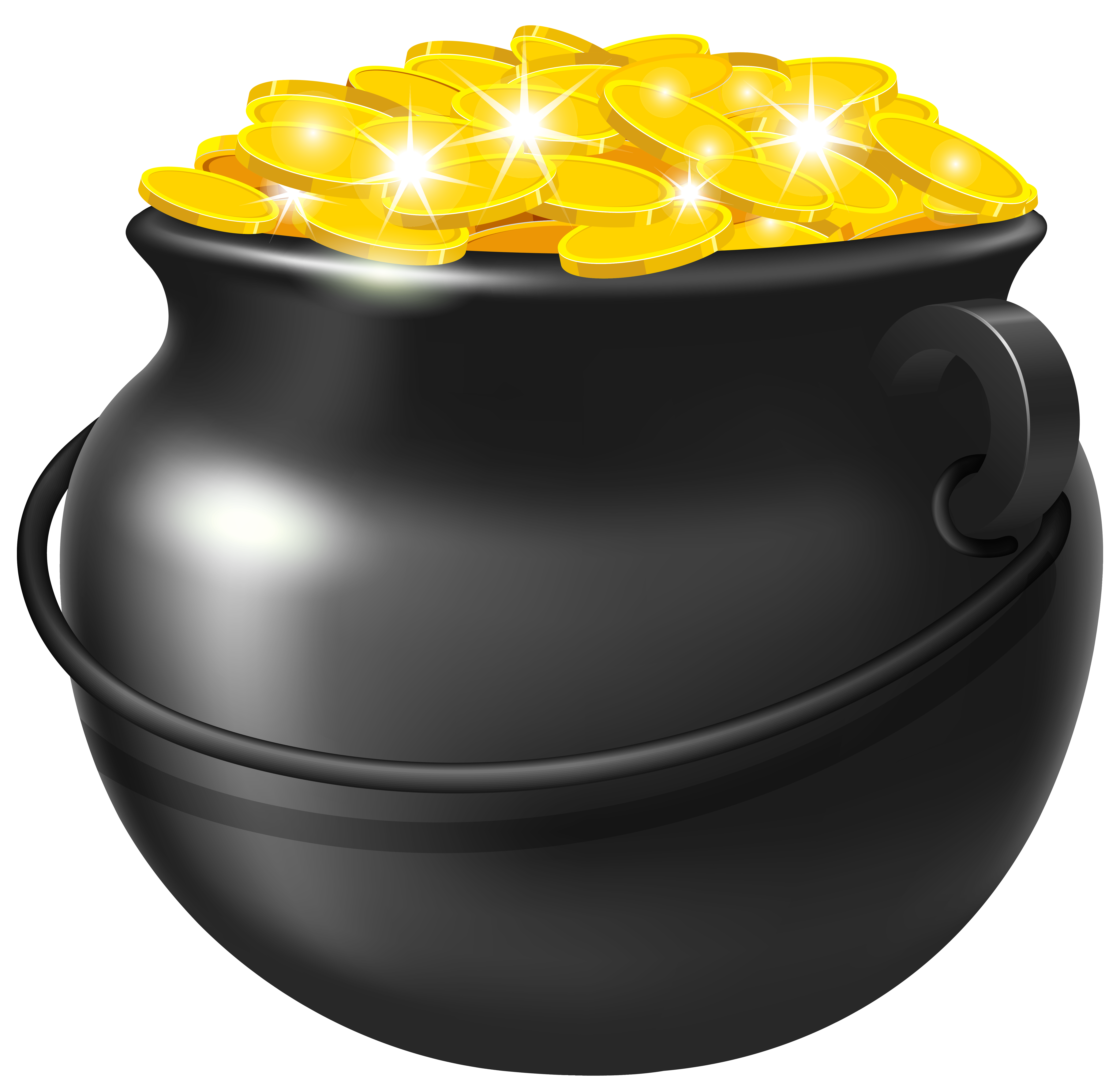 Black Pot of Gold PNG Clipart Image | Gallery Yopriceville - High