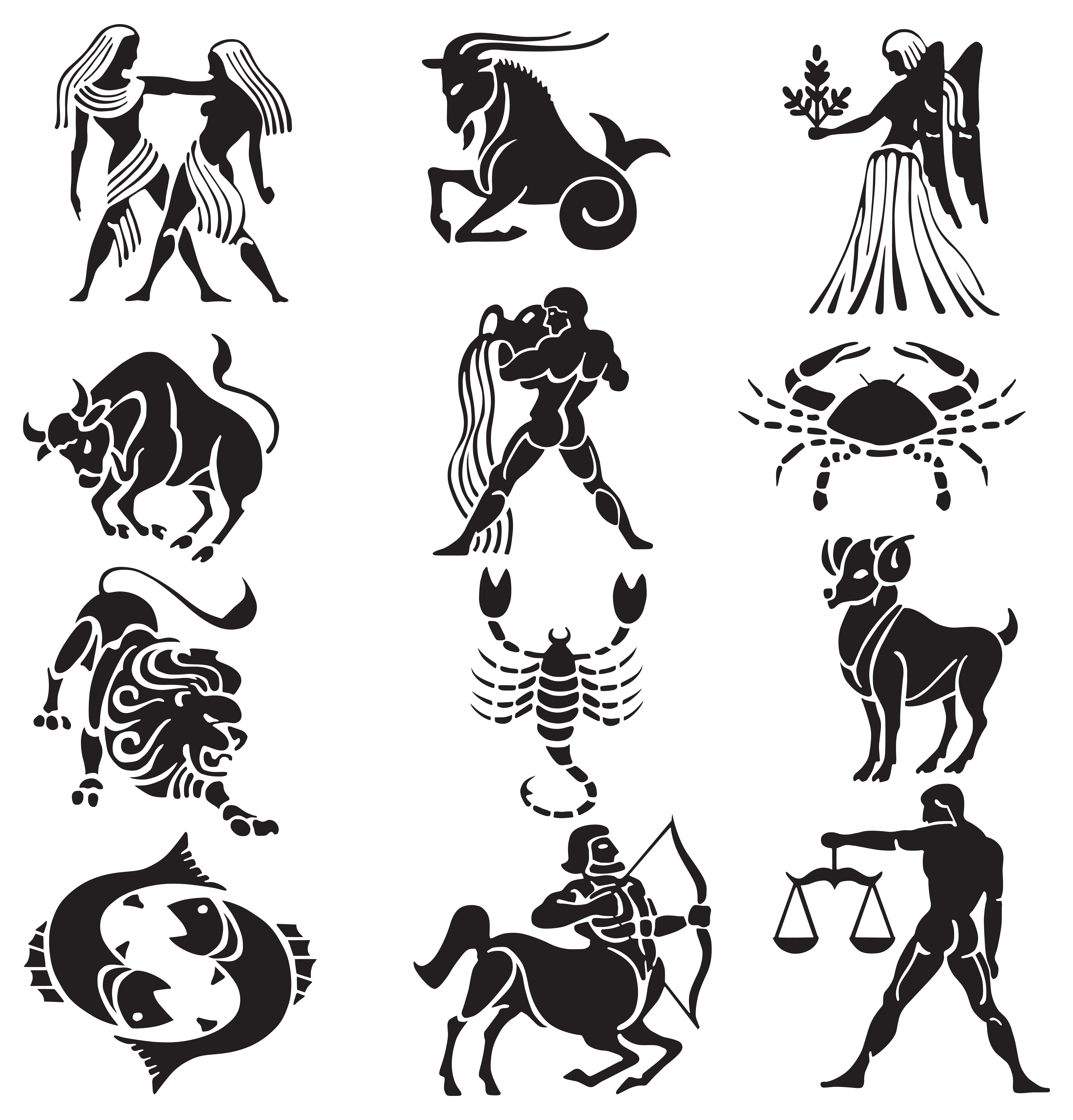 Zodiac Line Drawing : Transparent zodiac signs set png clipart gallery