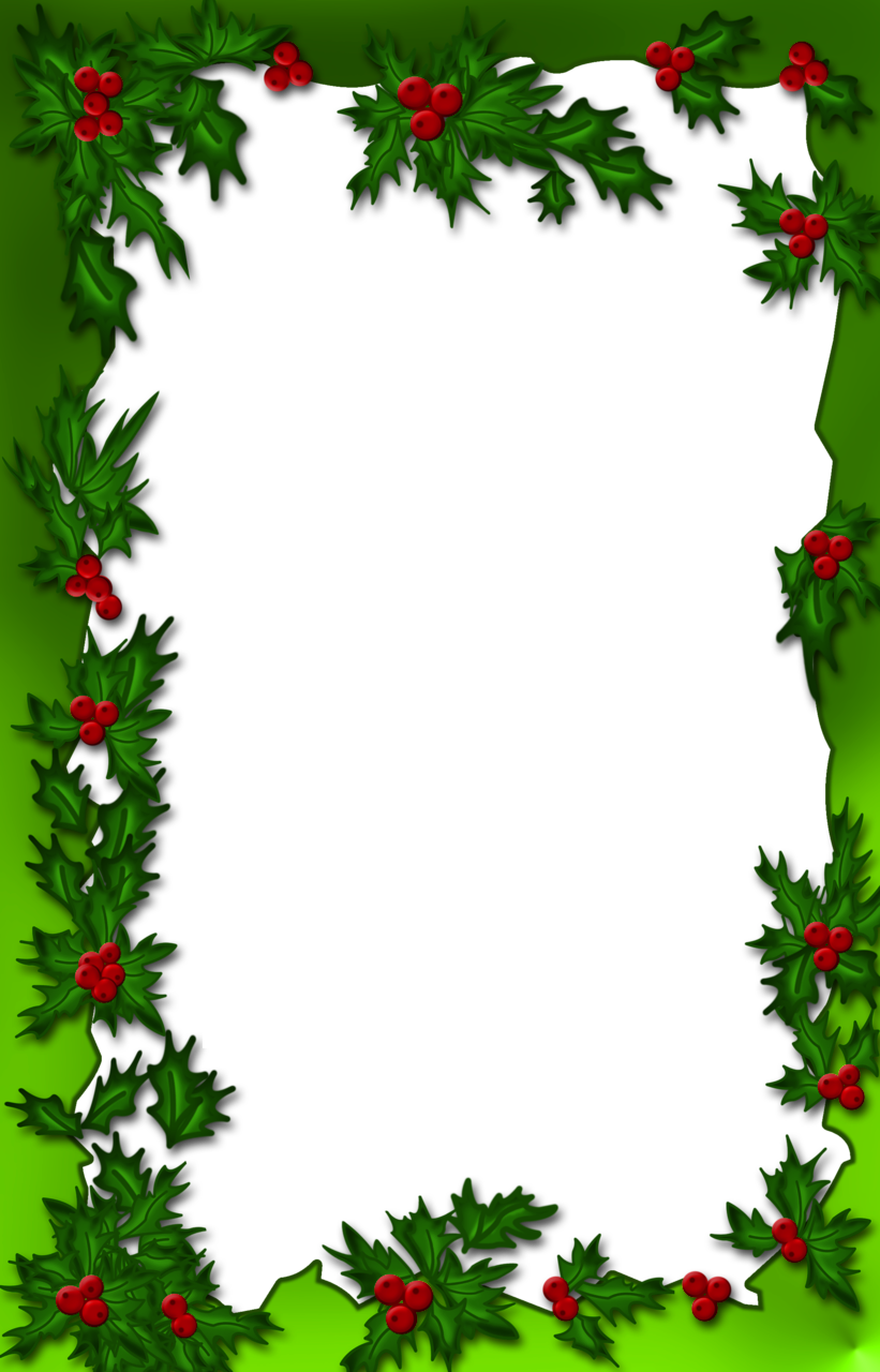 Green Mistletoe PNG Christmas Frame | Gallery Yopriceville - High