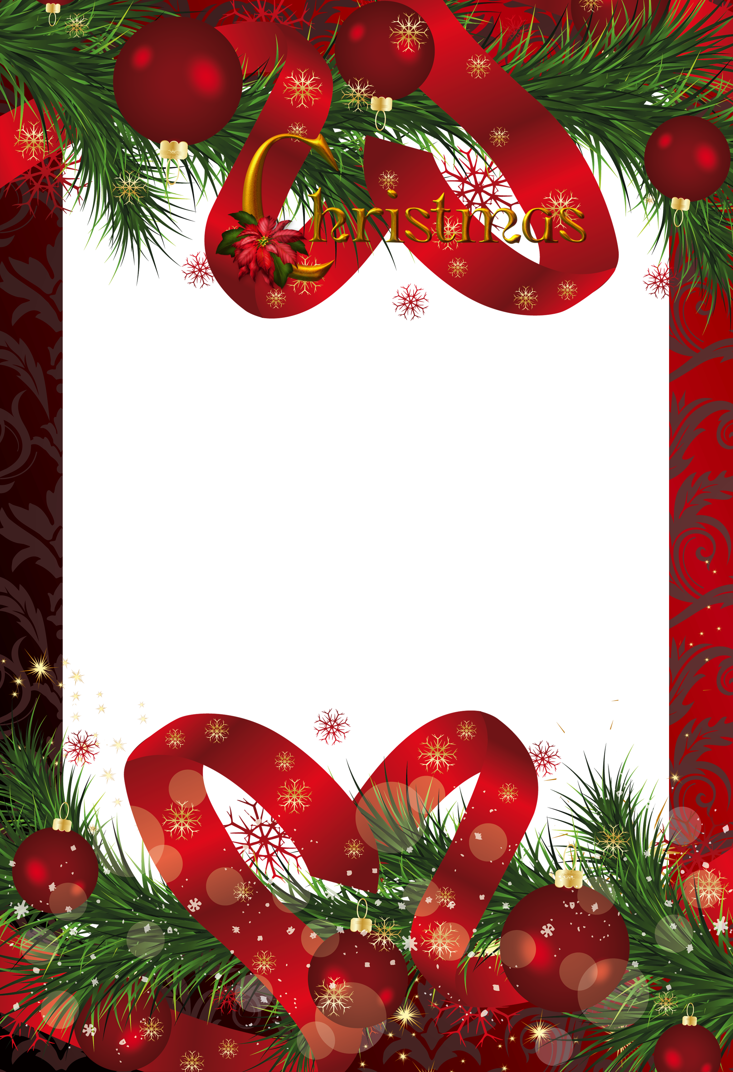 Red Christmas Frame | Gallery Yopriceville - High-Quality Images and