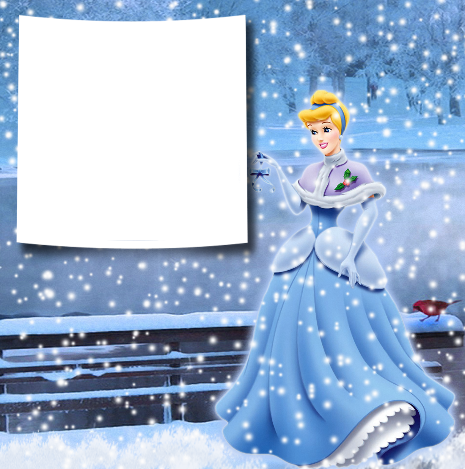 Transparent Christmas Winter Princess Cinderella PNG Photo Frame