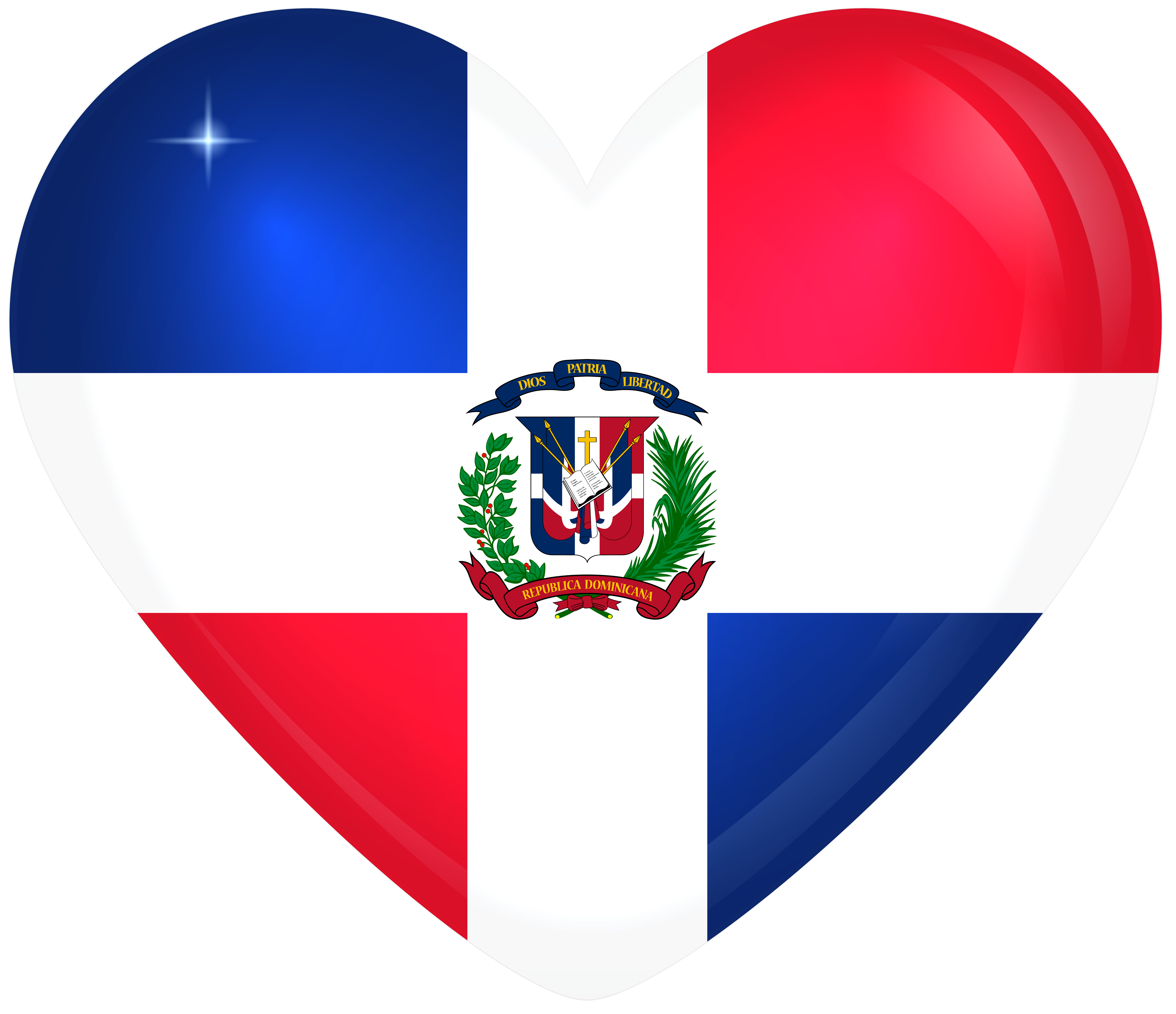 Dominican Republic Large Heart Flag | Gallery Yopriceville - High