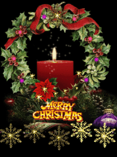 This gif image - Animated Merry Christmas Wreath, is available for free download
