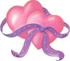 This gif image - Two animated pink hearts with ribbon, is available for free download