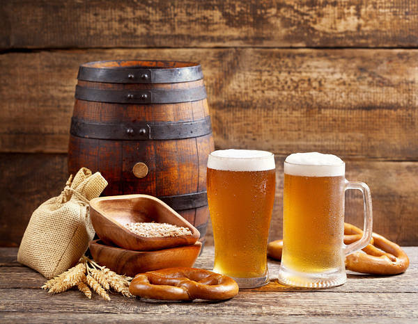 This jpeg image - Beers and Beer Wooden Barrel Background, is available for free download