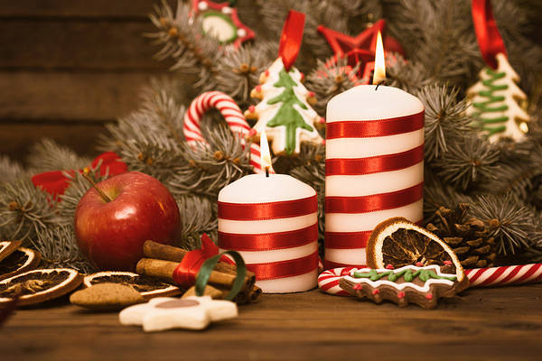 This jpeg image - Christmas Background with Candles, is available for free download