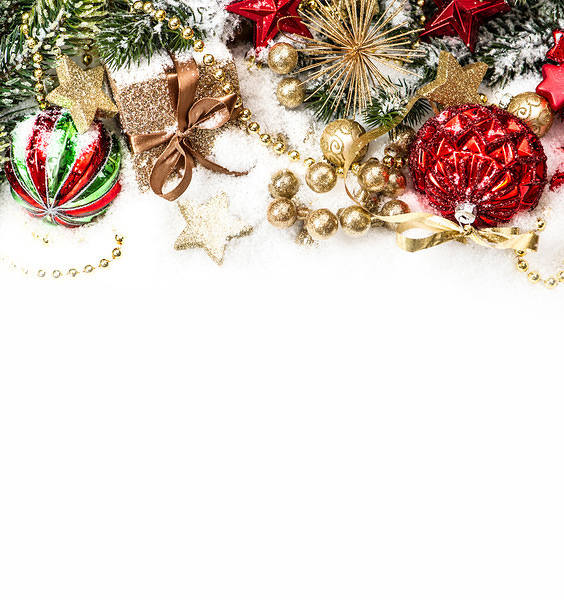 This jpeg image - Christmas Background with Ornaments, is available for free download