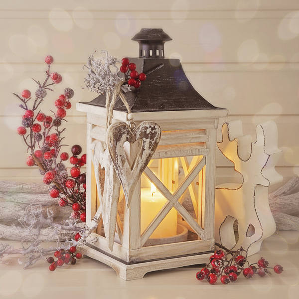 This jpeg image - Christmas Background with White Lantern, is available for free download
