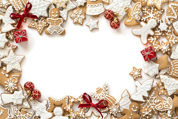 This jpeg image - Christmas Gingerbread Cookies Background, is available for free download
