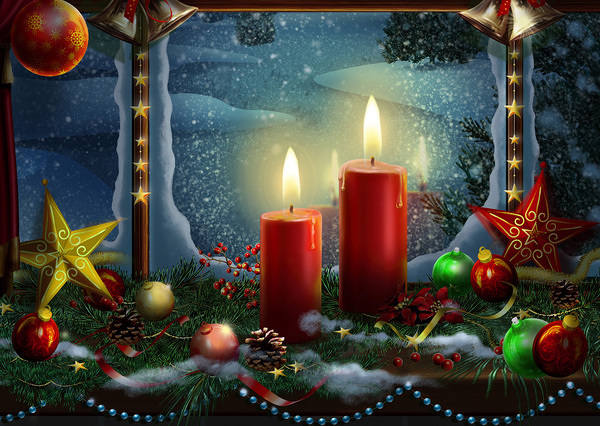 This jpeg image - Christmas Night Window Background, is available for free download